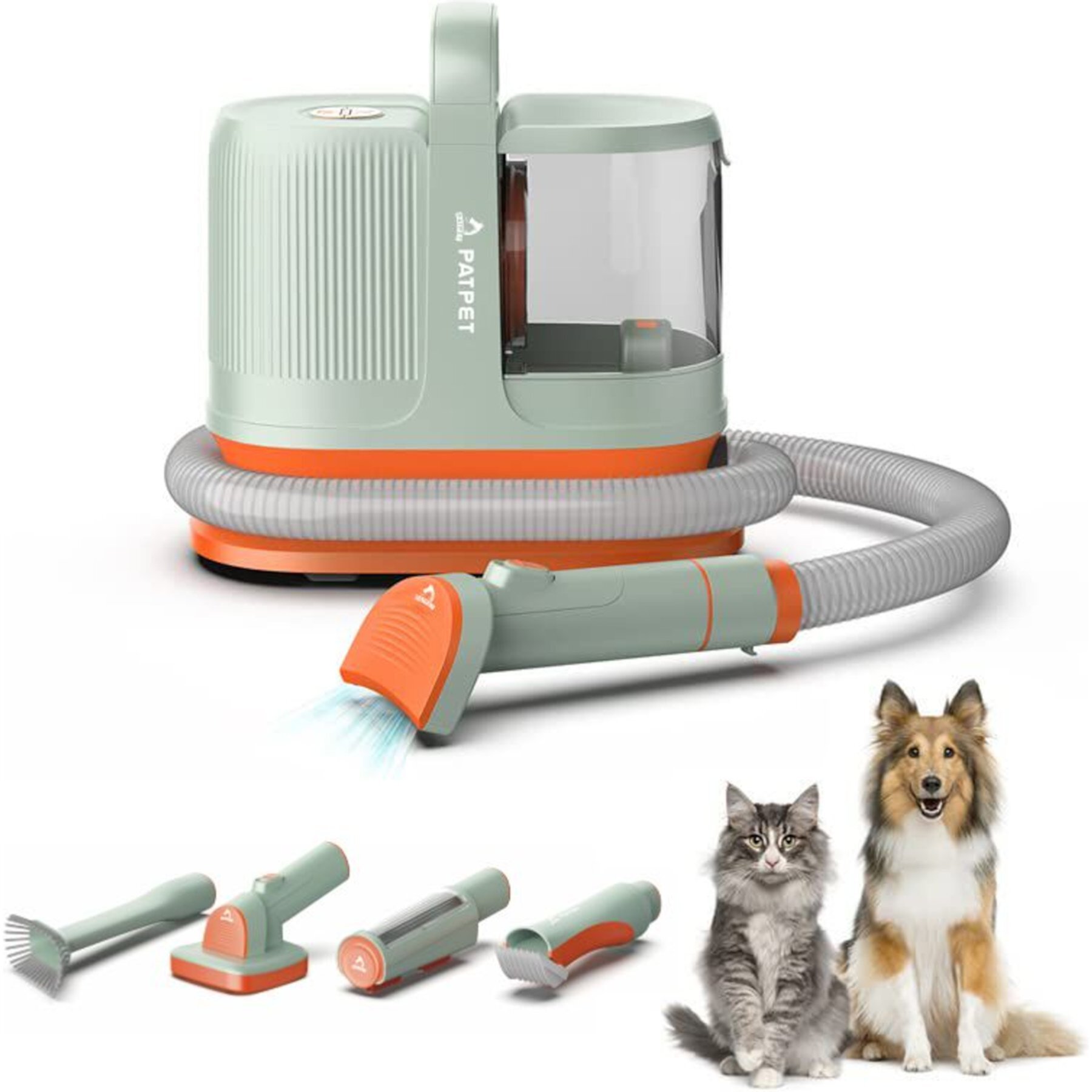 PATPET Dog & Cat Grooming Pet Hair Vacuum Kit with 7 Grooming Tools Patpet