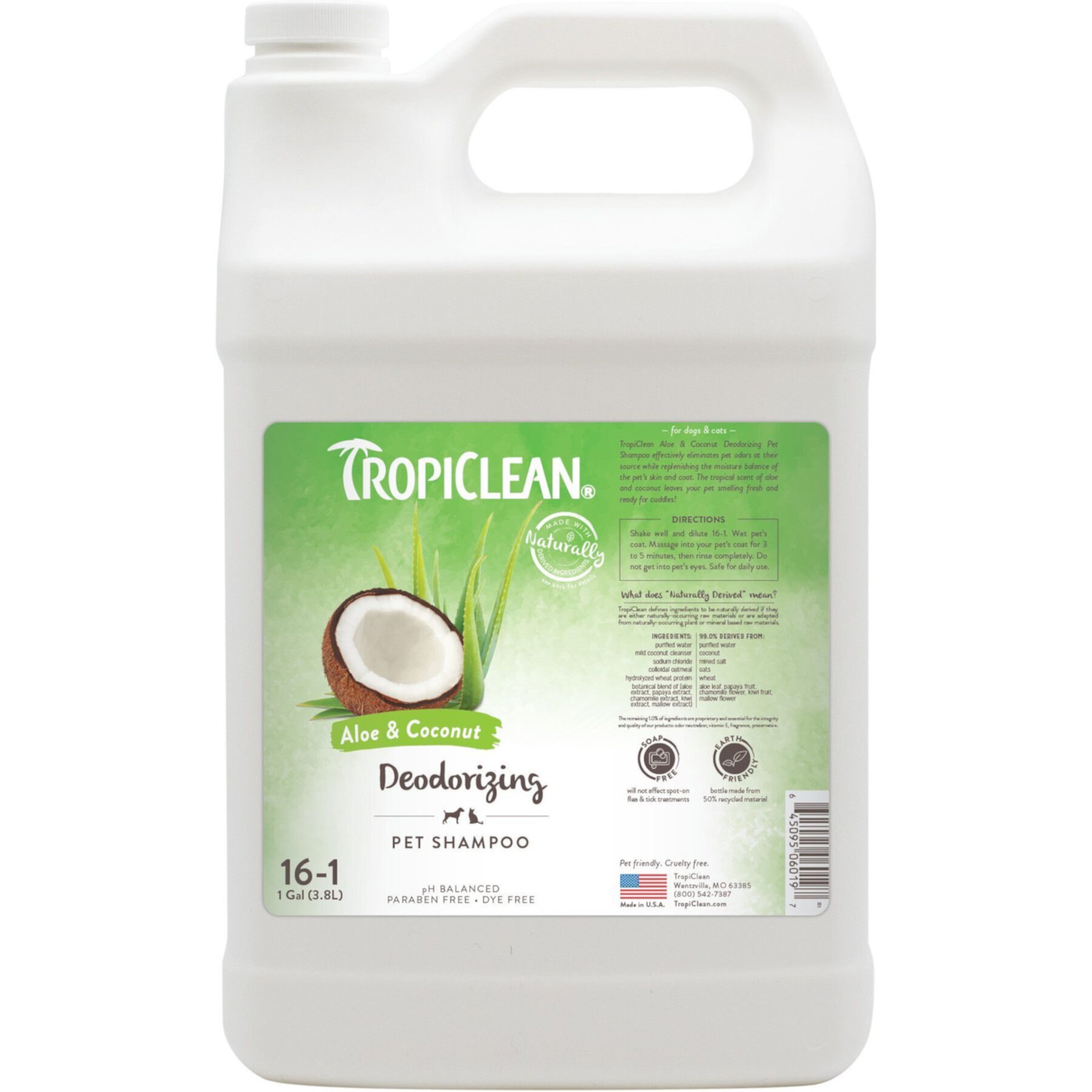 TropiClean Deodorizing Aloe & Coconut Dog & Cat Shampoo TropiClean