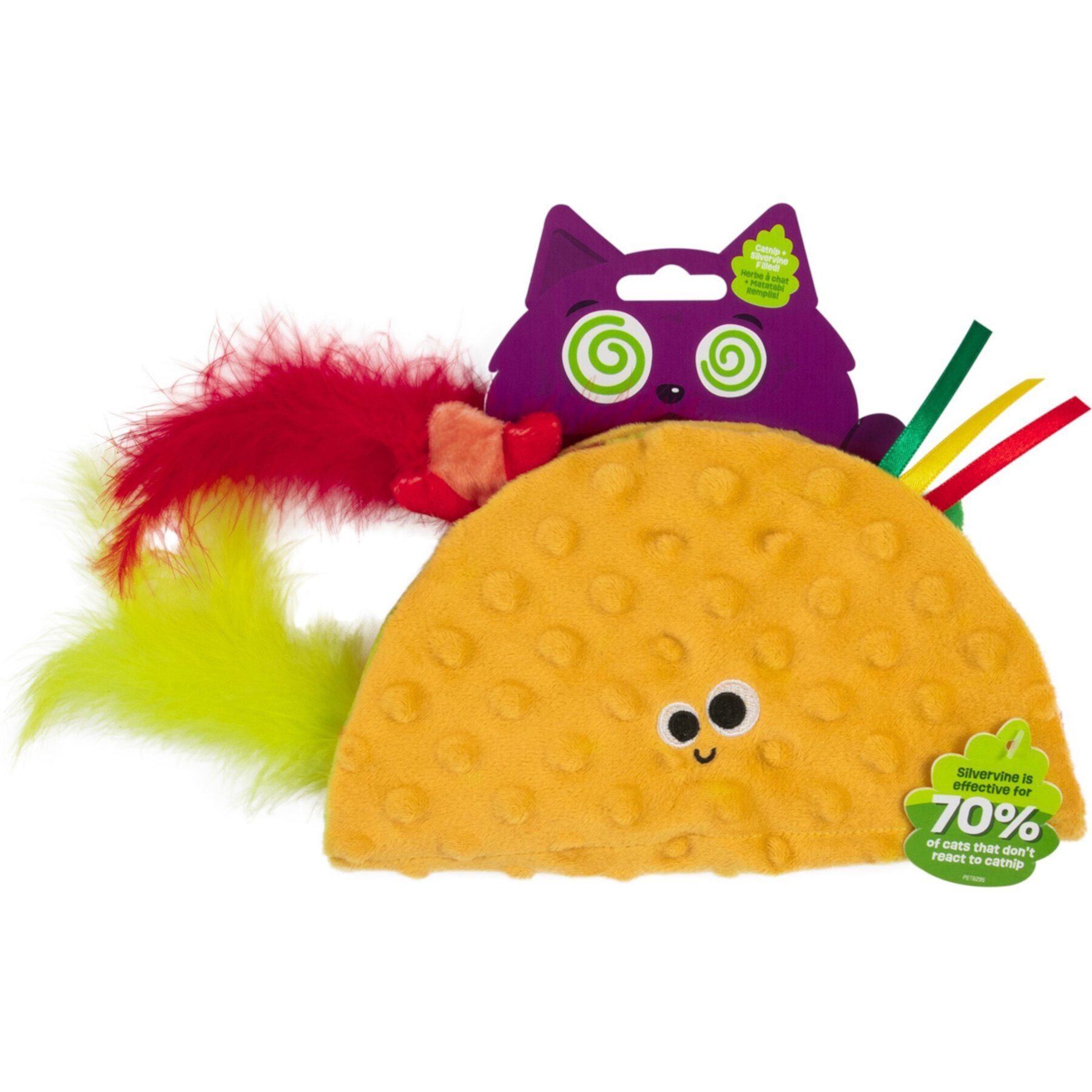 Mad Cat Shrimp Taco Stuffer Play Mat Cat Toy with Catnip, Multicolor Mad Cat