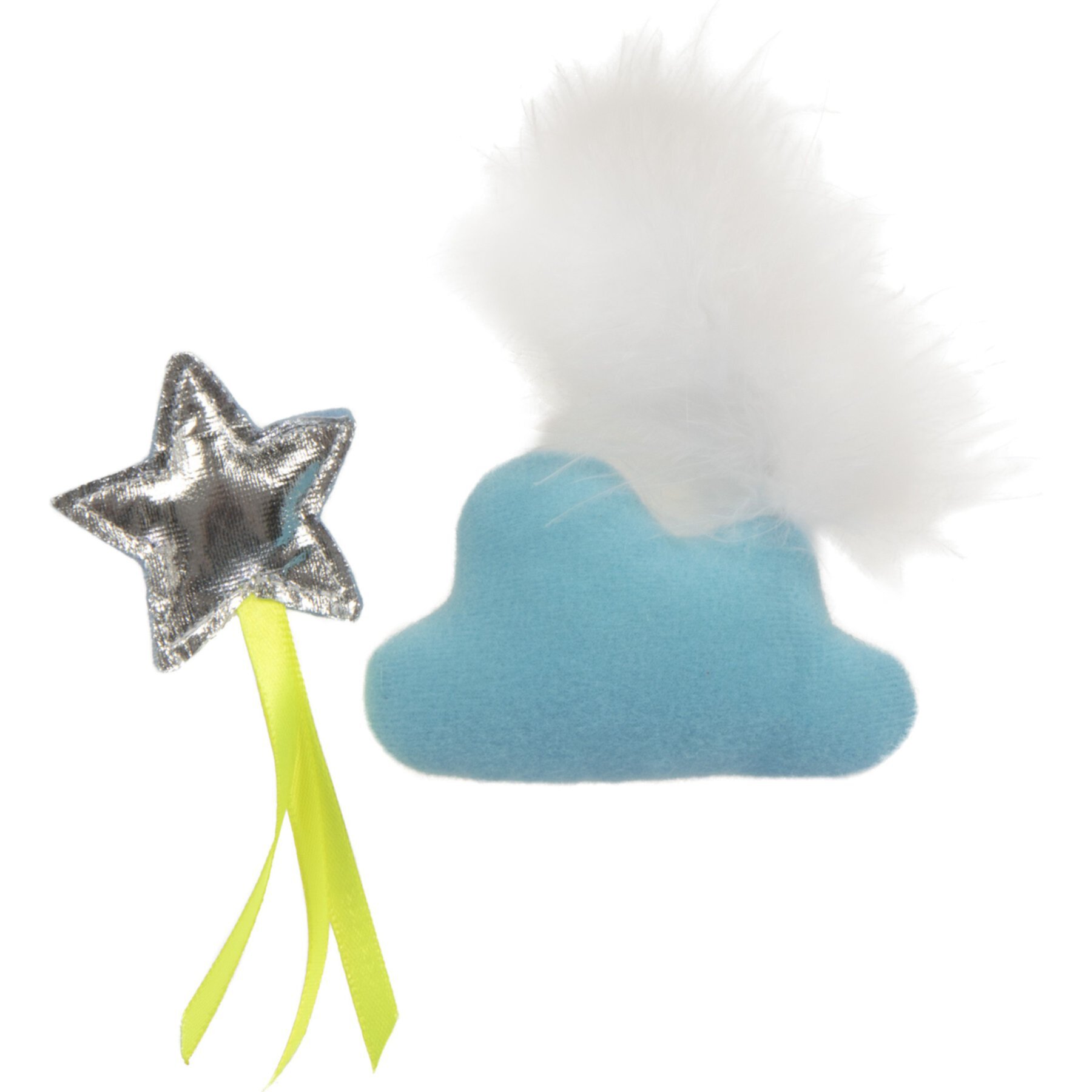 SmartyKat Twinkle Time Cloud & Star Electronic Light Toy & Plush Cat Toy, Small, 2 count Smartykat