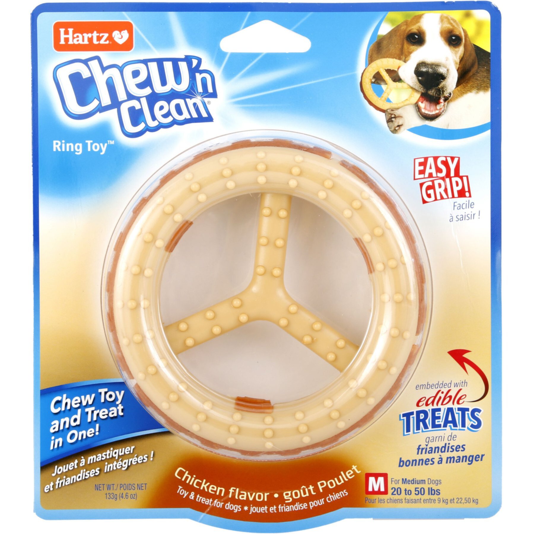 Hartz Chew 'n Clean Ring Dog Toy, Medium Hartz