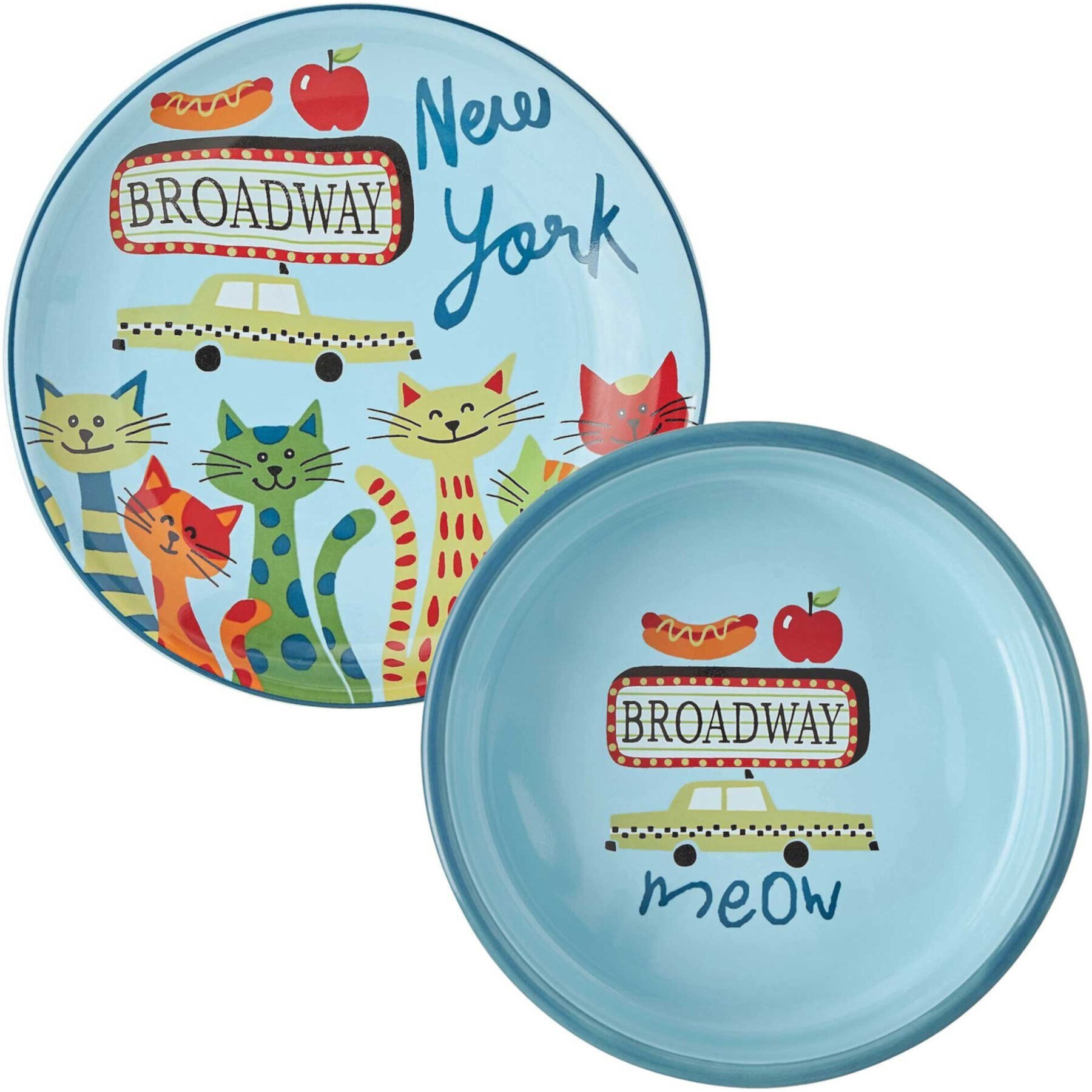 Frisco New York Non-skid Ceramic Cat Dish & Frisco New York Non-skid Ceramic Cat Bowl Frisco