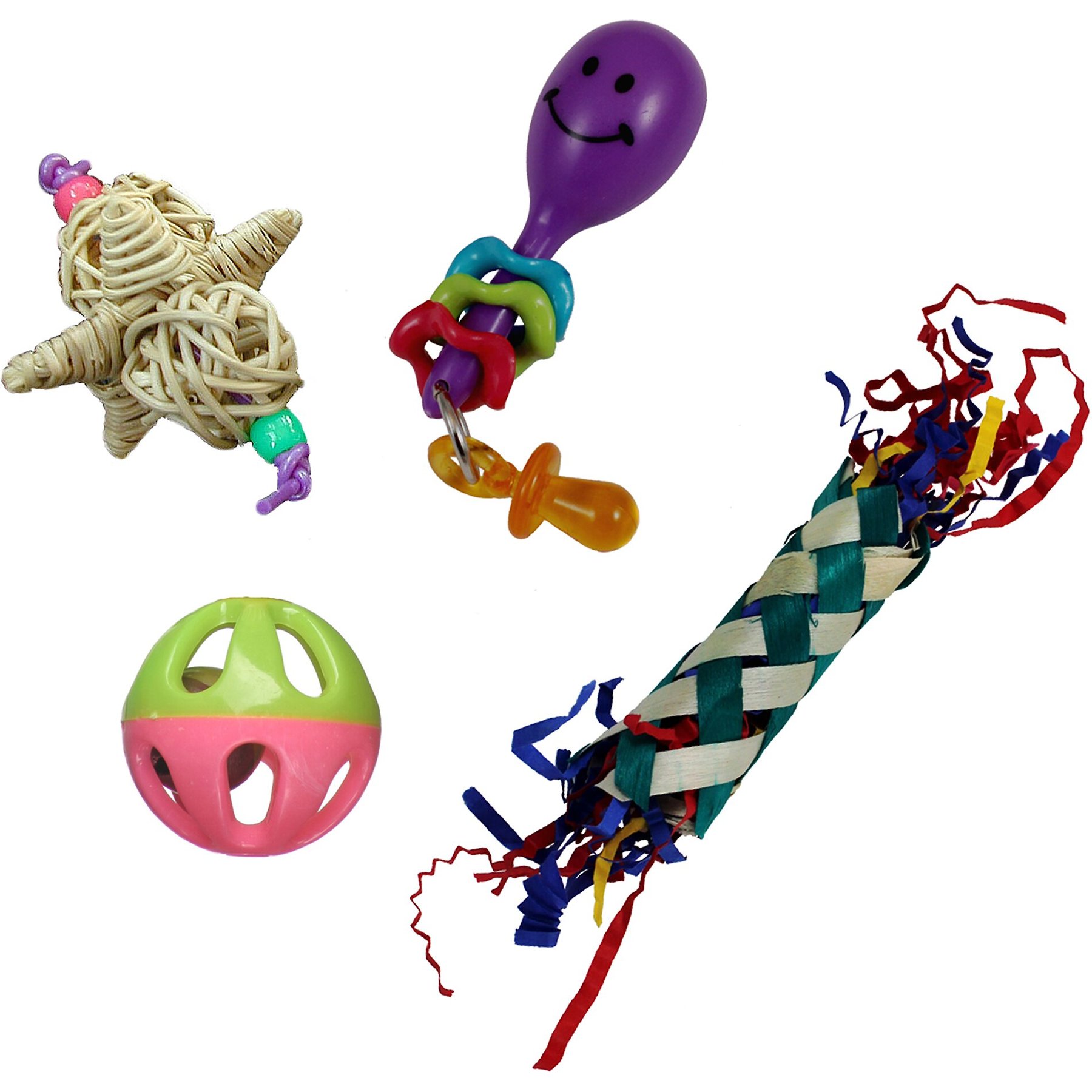 Super Bird Creations Bird Foot Toy Bundle, Small, 4 count Super Bird Creations