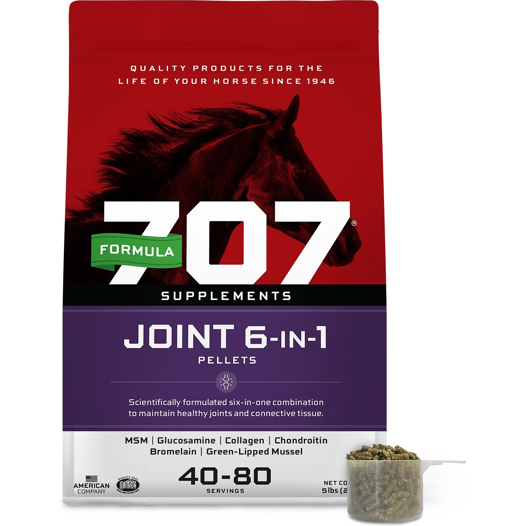 Formula 707 Joint 6-in-1 Hay Flavor Pellets Horse Supplement Formula 707