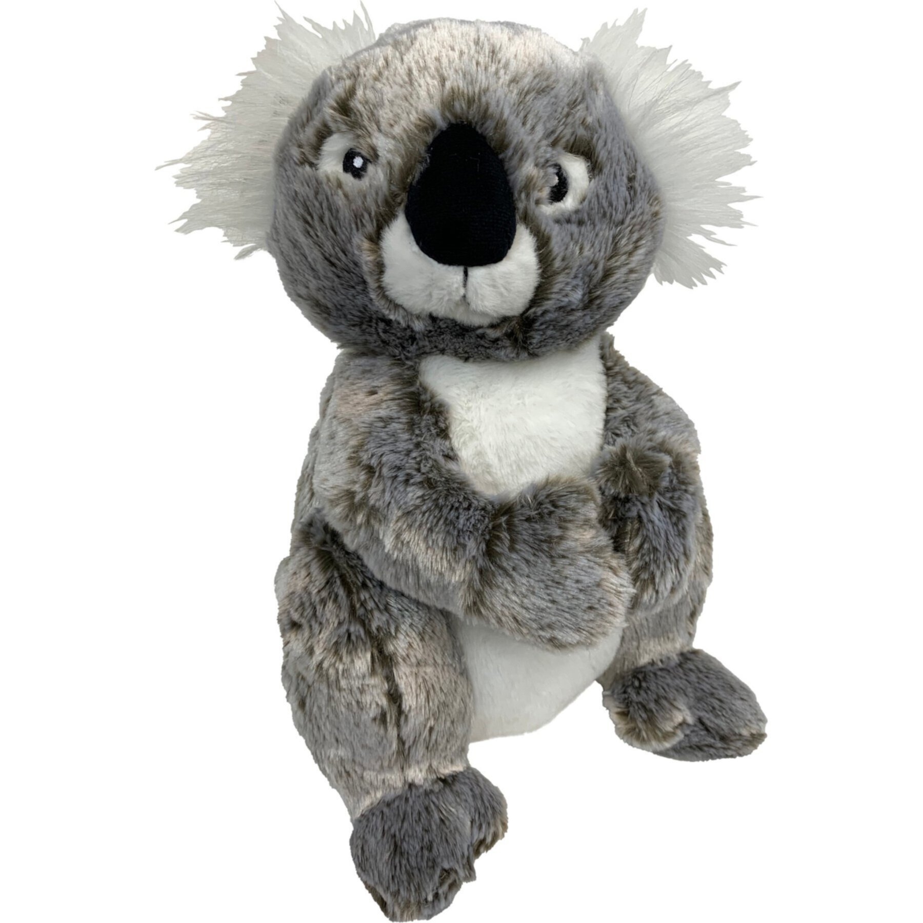 Multipet Koala Sitting Squeaky Plush Dog Toy, Grey, 13-in Multipet