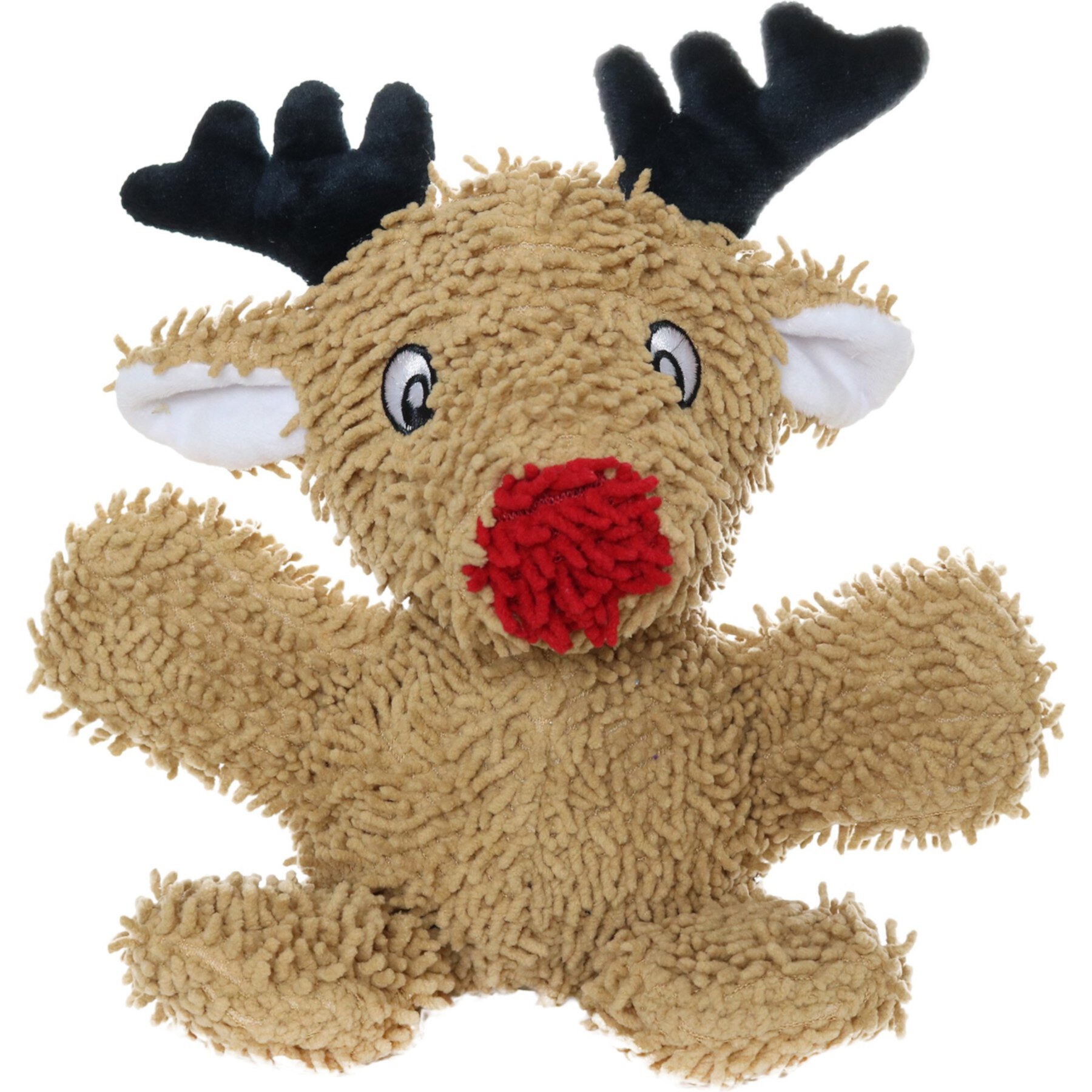 Mighty Microfiber Ball Med Reindeer Squeaky Plush Dog Toy, Brown Mighty