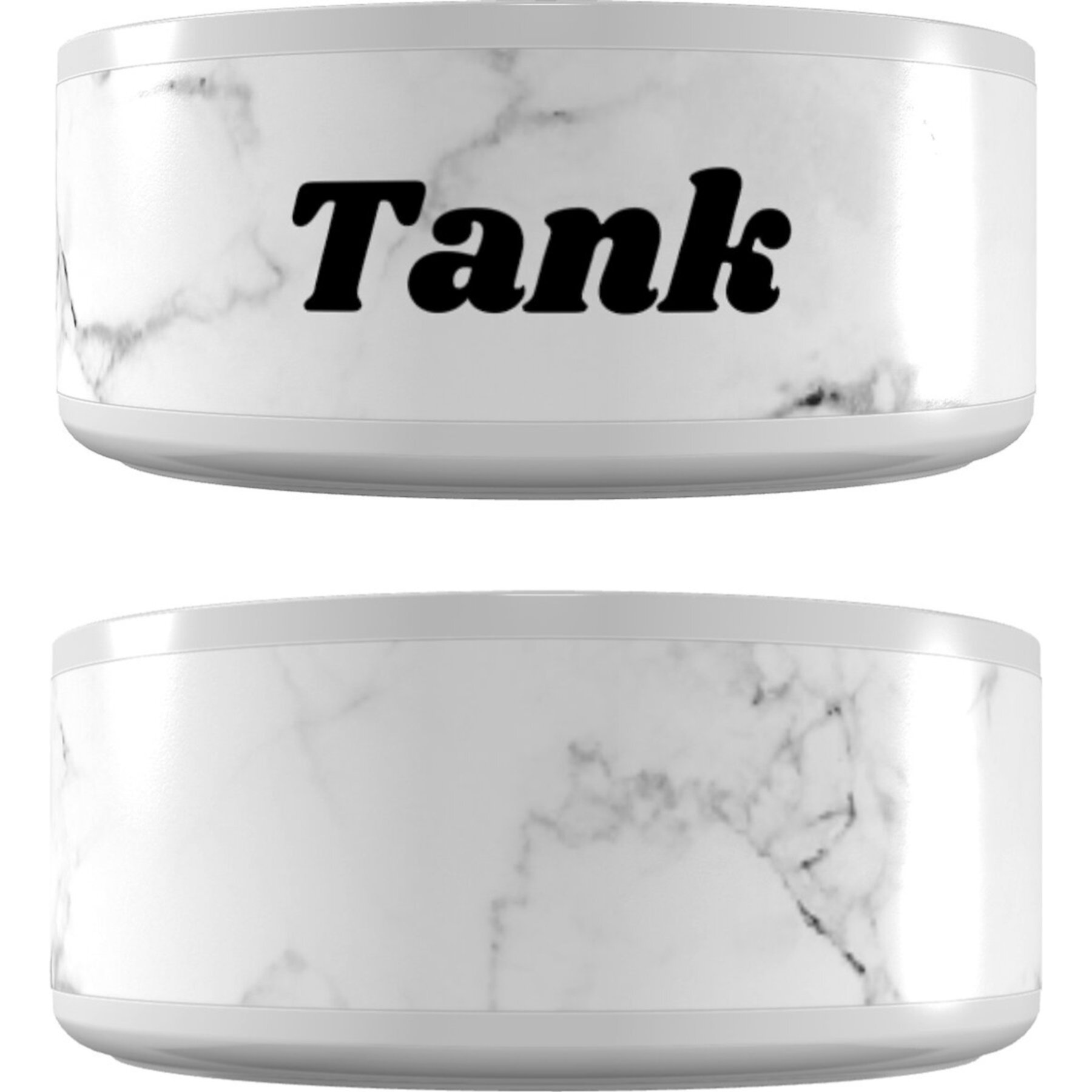 Frisco Personalized White Marble Large Dog Bowl Frisco