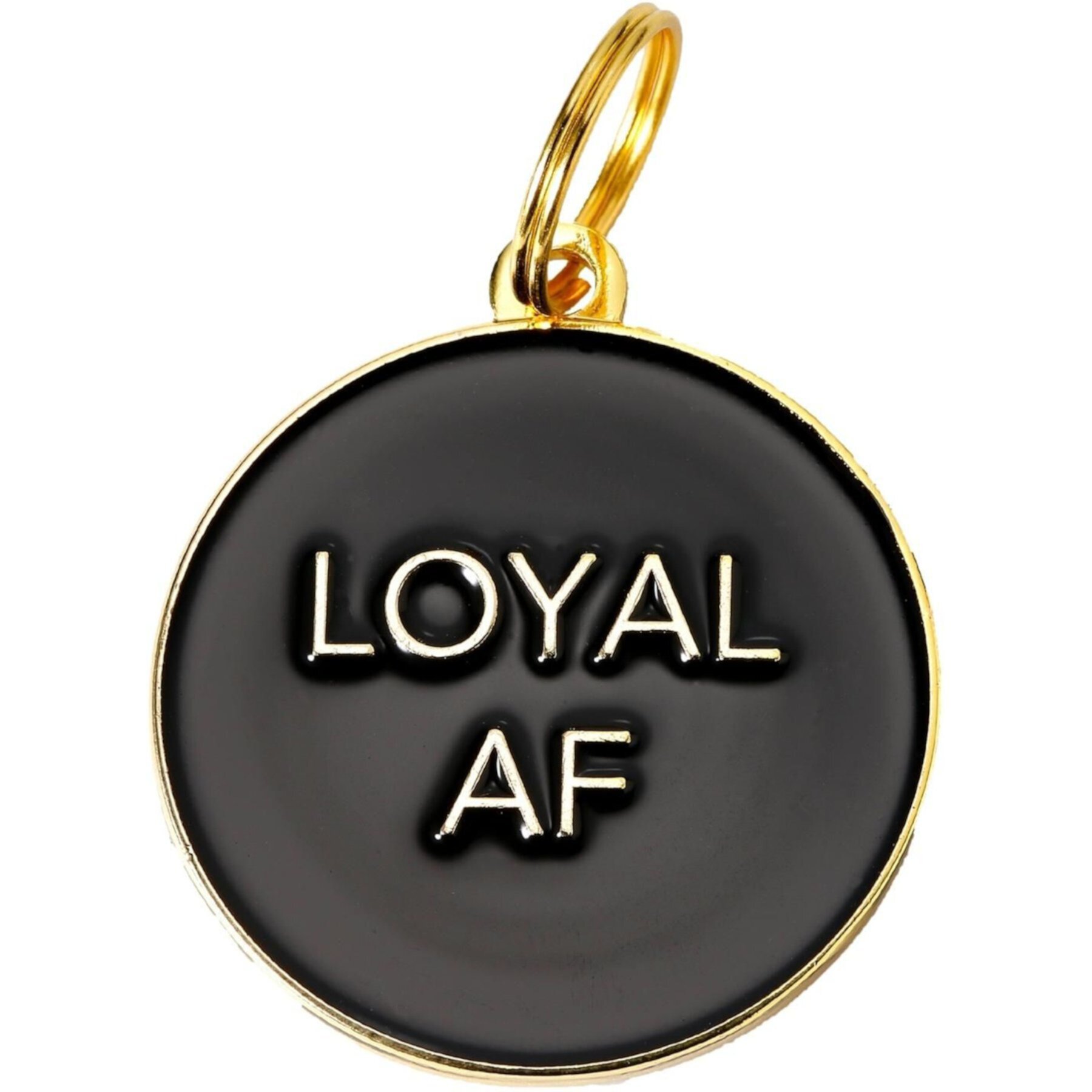 Two Tails Pet Company Loyal AF Brass Non-Personalized Dog ID Tag Two Tails Pet Company