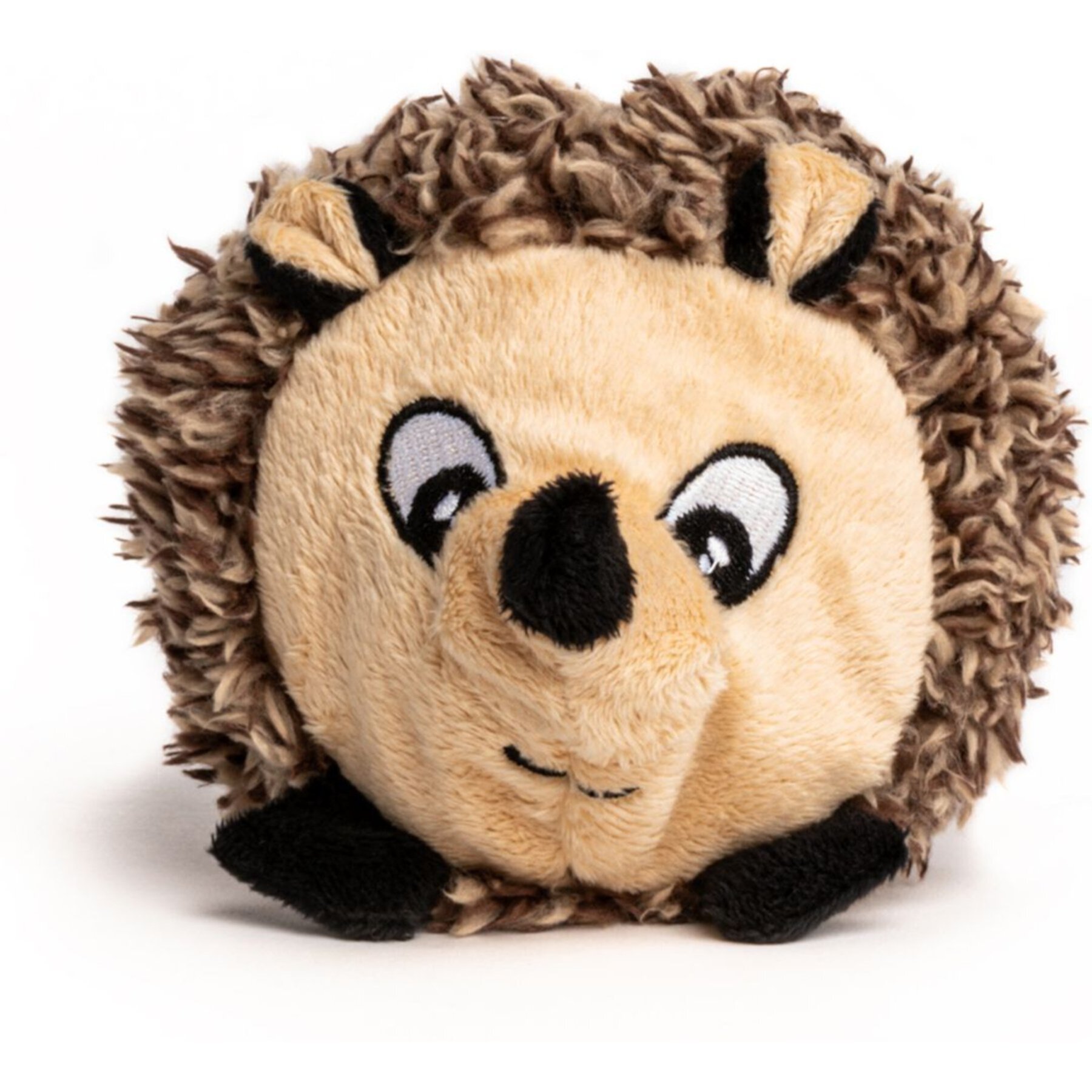 fabdog Hedgehog Faball Squeaky Stuffing-Free Dog Toy, Brown fabdog