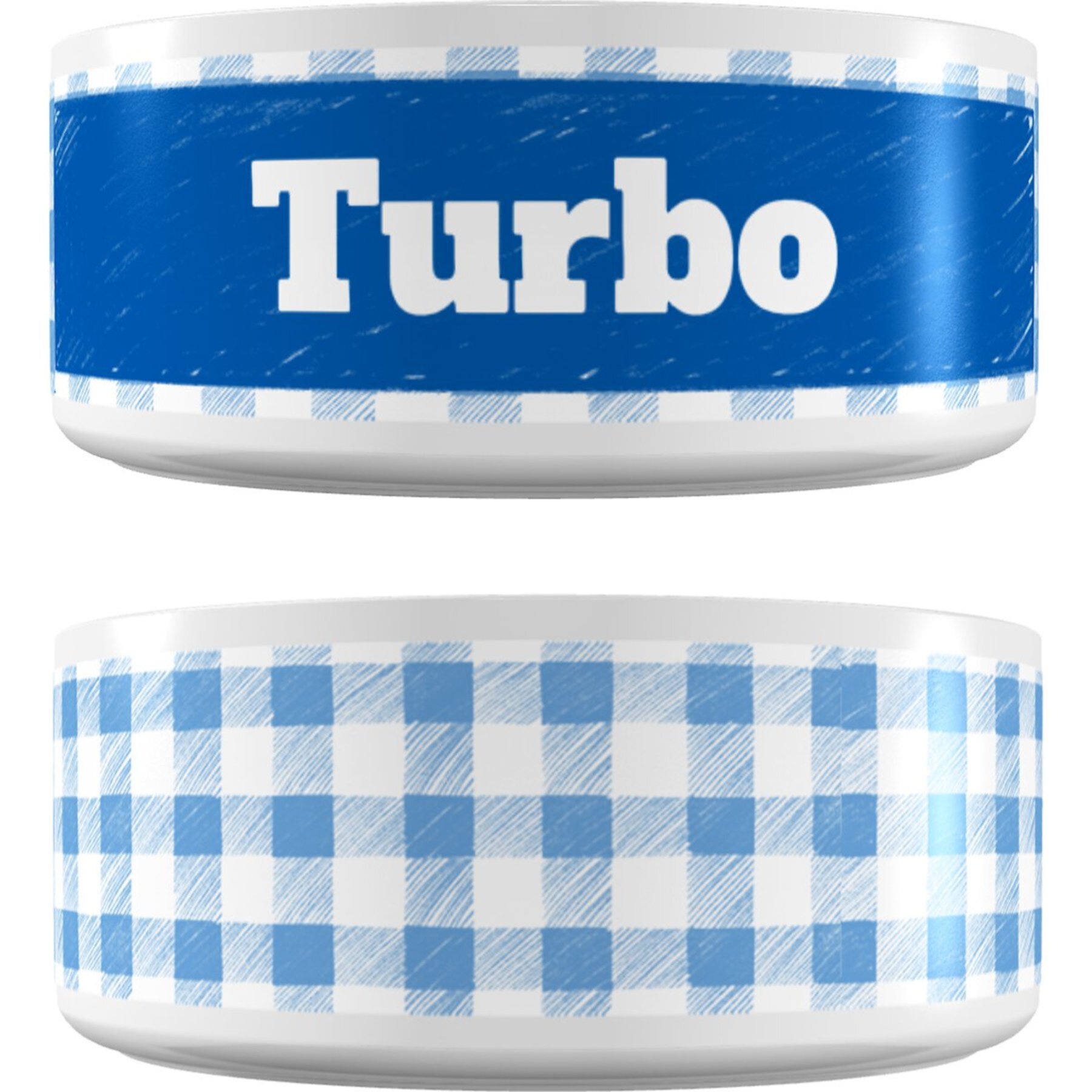 Frisco Personalized Gingham Plaid Large Dog Bowl Frisco