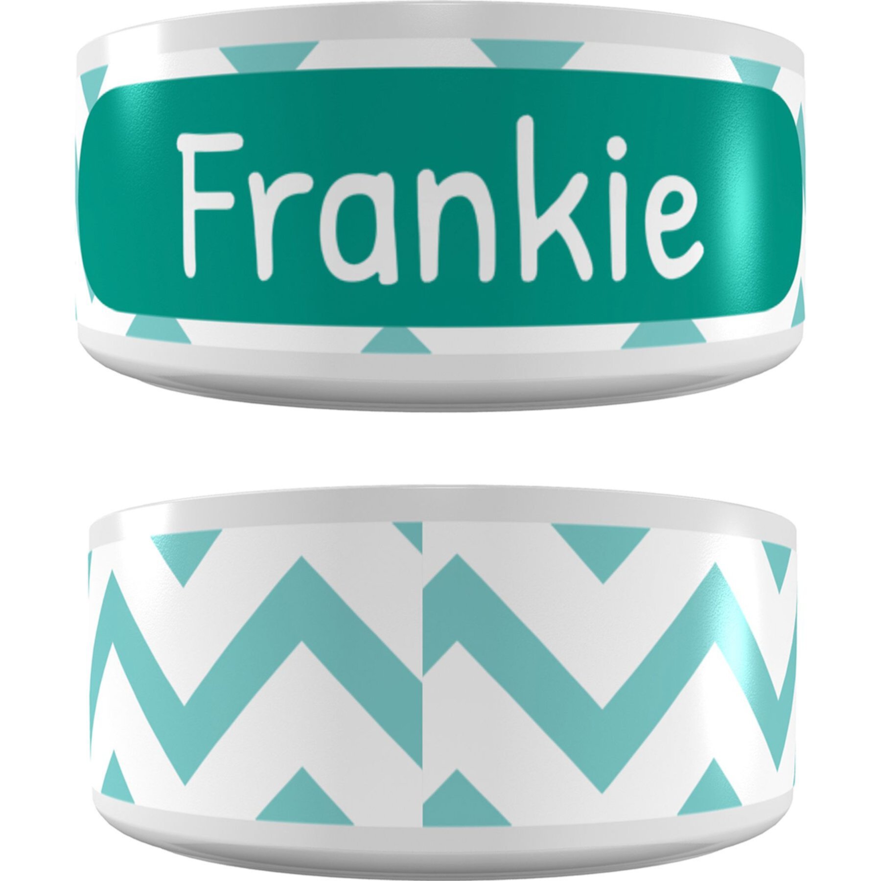 Frisco Personalized Chevron Ceramic Dog & Cat Bowl Frisco