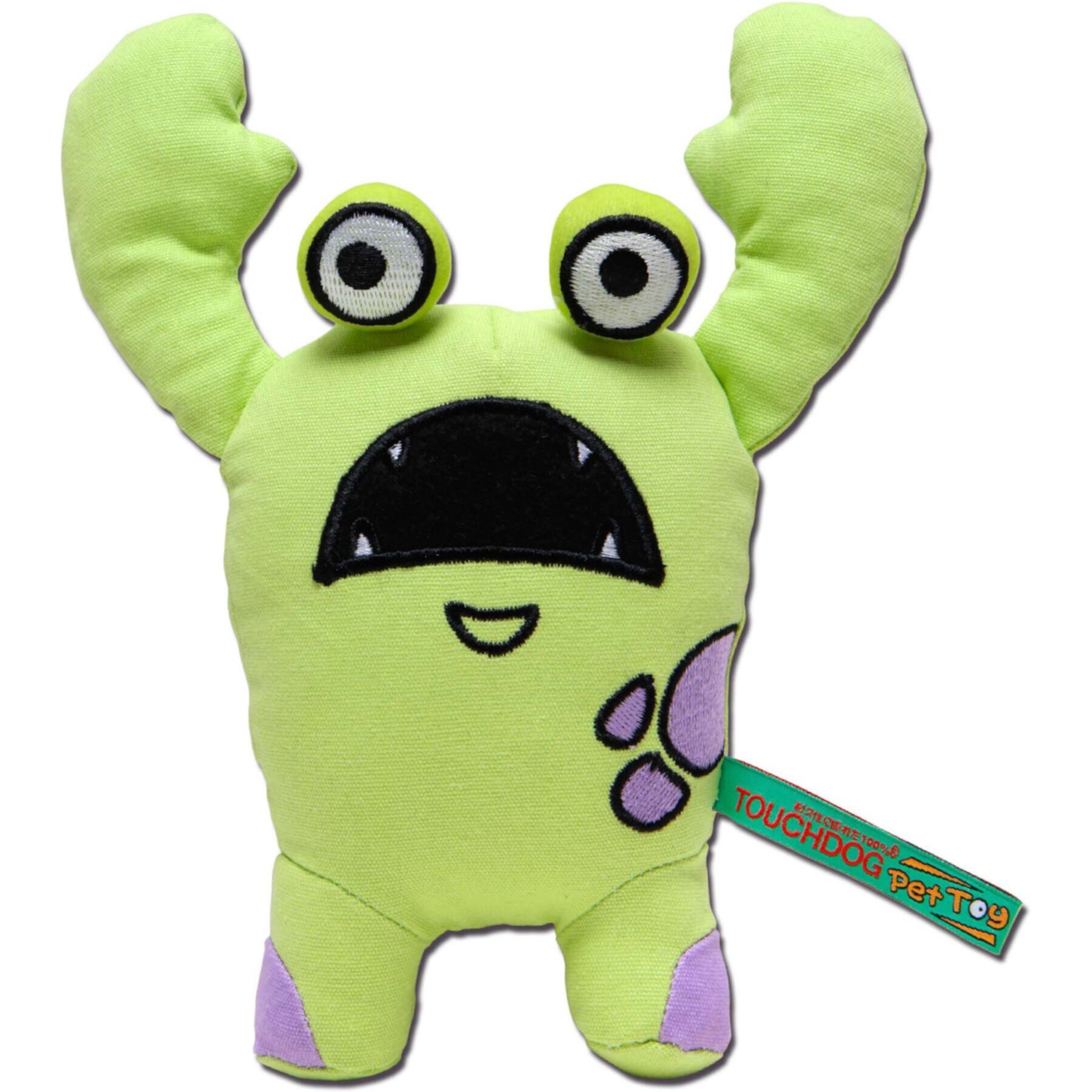 Touchdog Cartoon Up-for-Crabs Monster Plush Dog Toy Touchdog