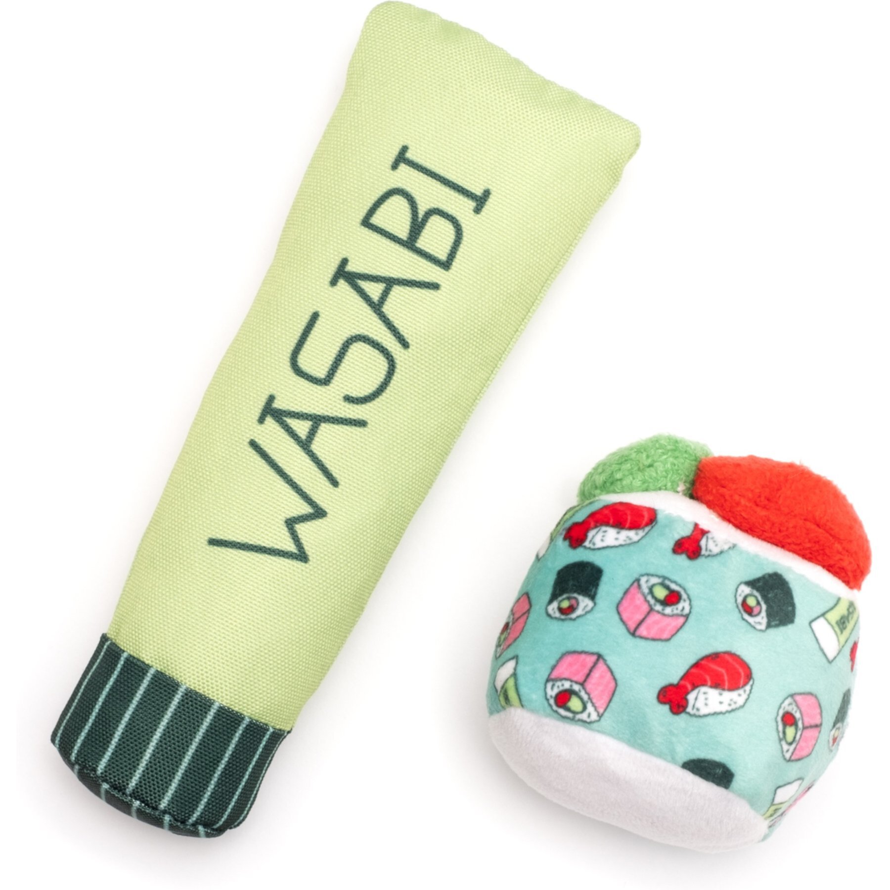 The Worthy Dog Wasabi & Sushi Cat Toys with Catnip, Mint Green, 2 count The Worthy Dog