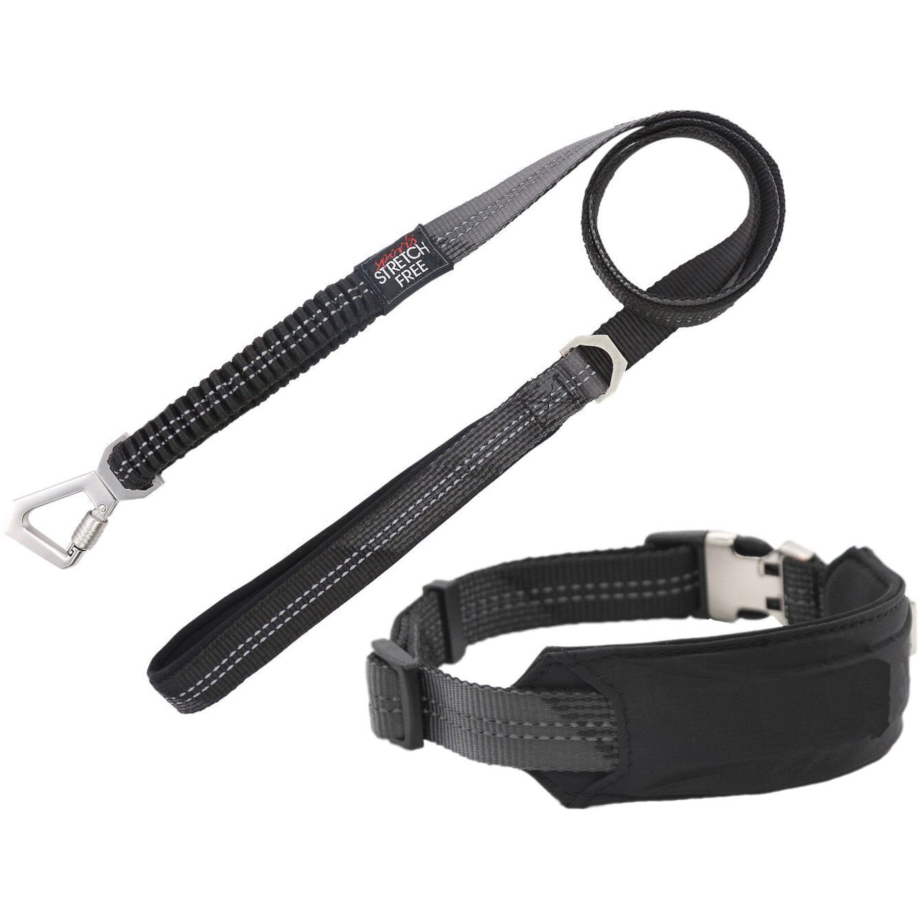 Pet Life Geo-prene 2-in-1 Shock Absorbing Neoprene Padded Reflective Dog Leash & Collar Pet Life