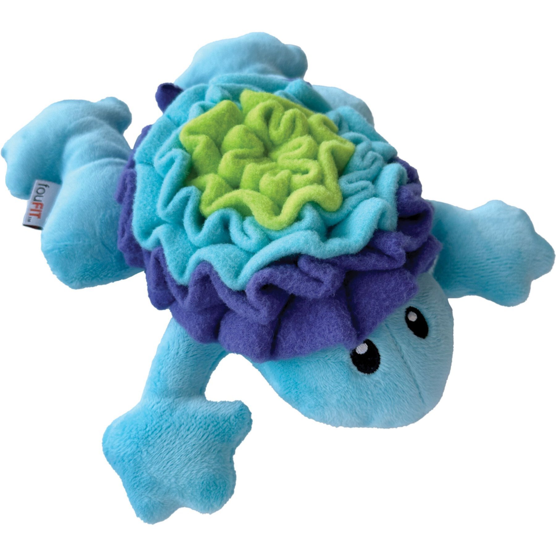 fouFIT Hide 'n Seek Under the Sea Snuffle, Frog Squeaky Dog Treat Dispenser Toy, Blue fouFIT