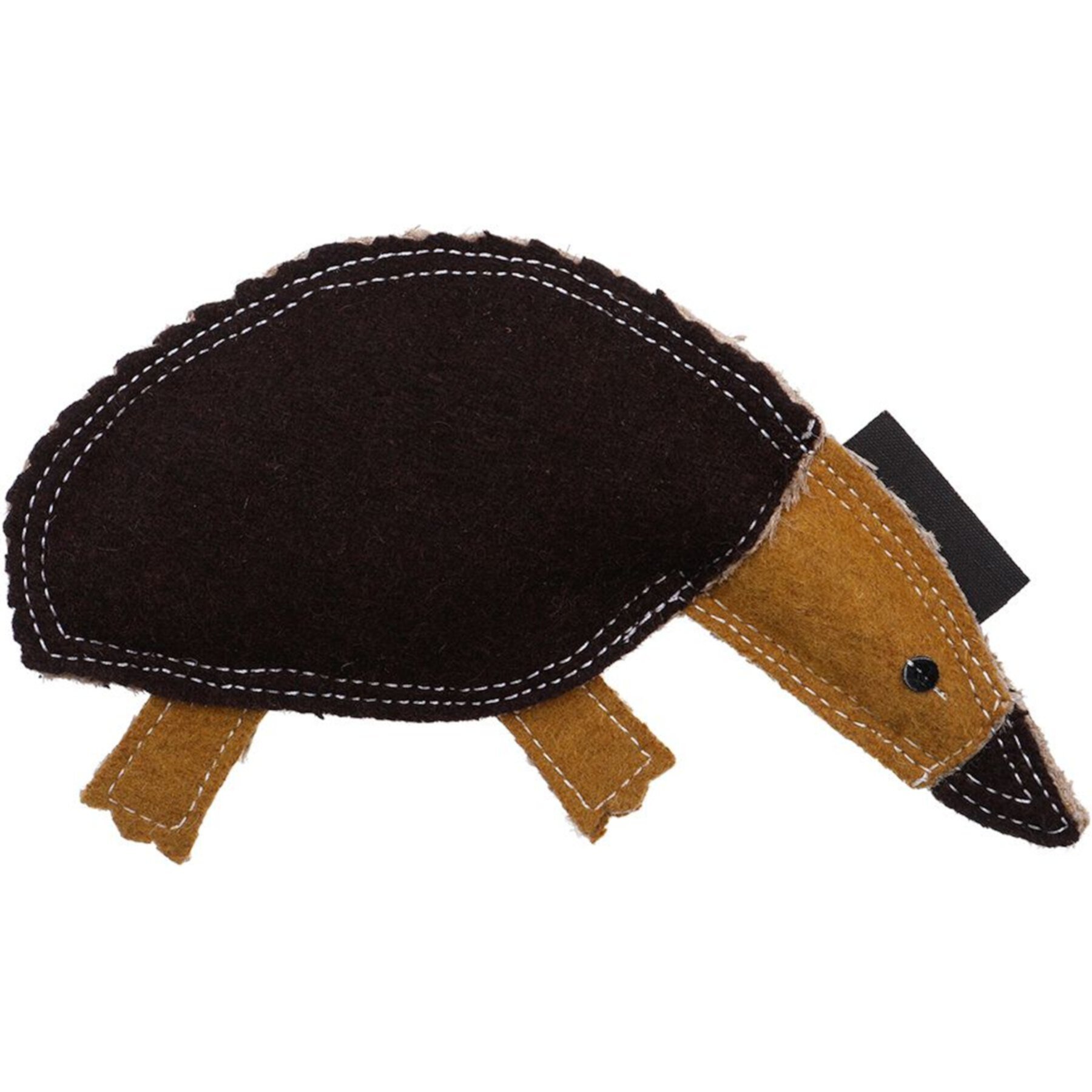 DOOG Outback Tails Felt Ed the Echidna Dog Chew Toy, Brown DOOG