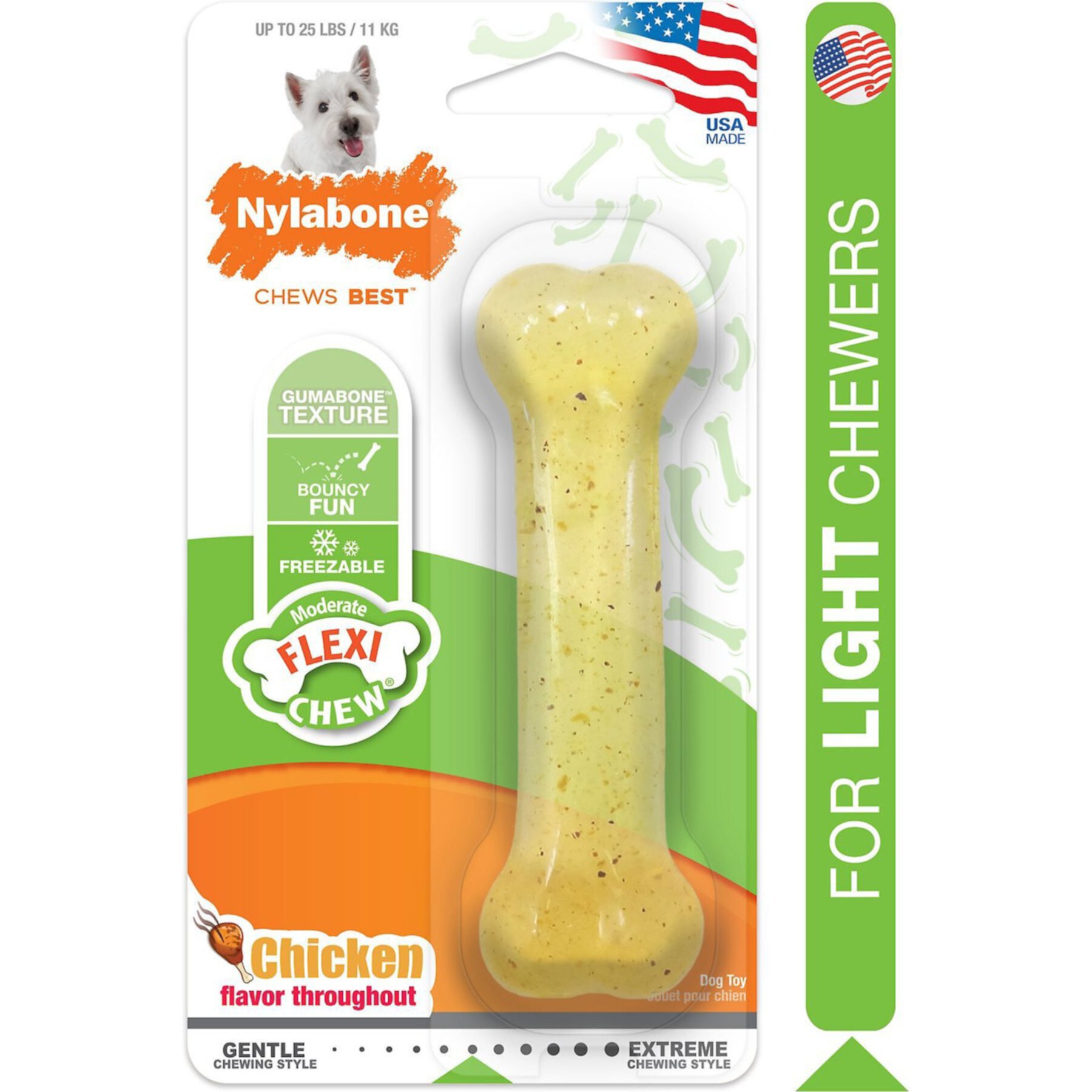 Nylabone FlexiChew Chicken Flavored Dog Chew Toy Nylabone