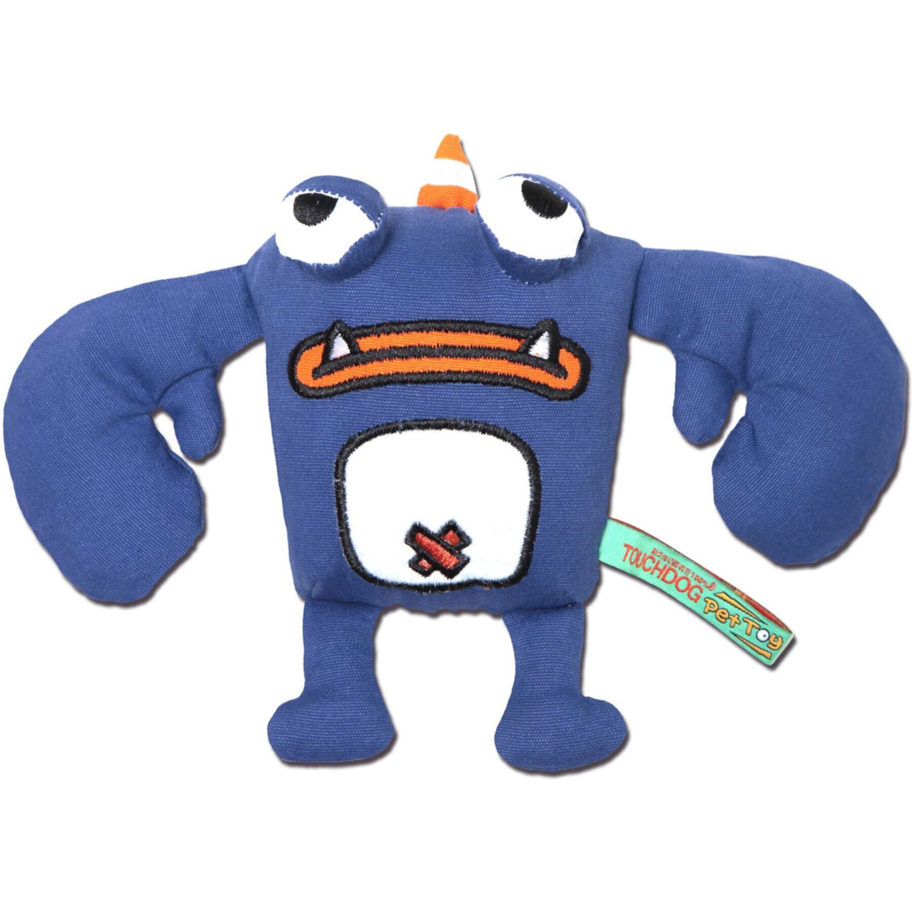 Touchdog Cartoon Crabby Tooth Monster Plush Dog Toy Touchdog