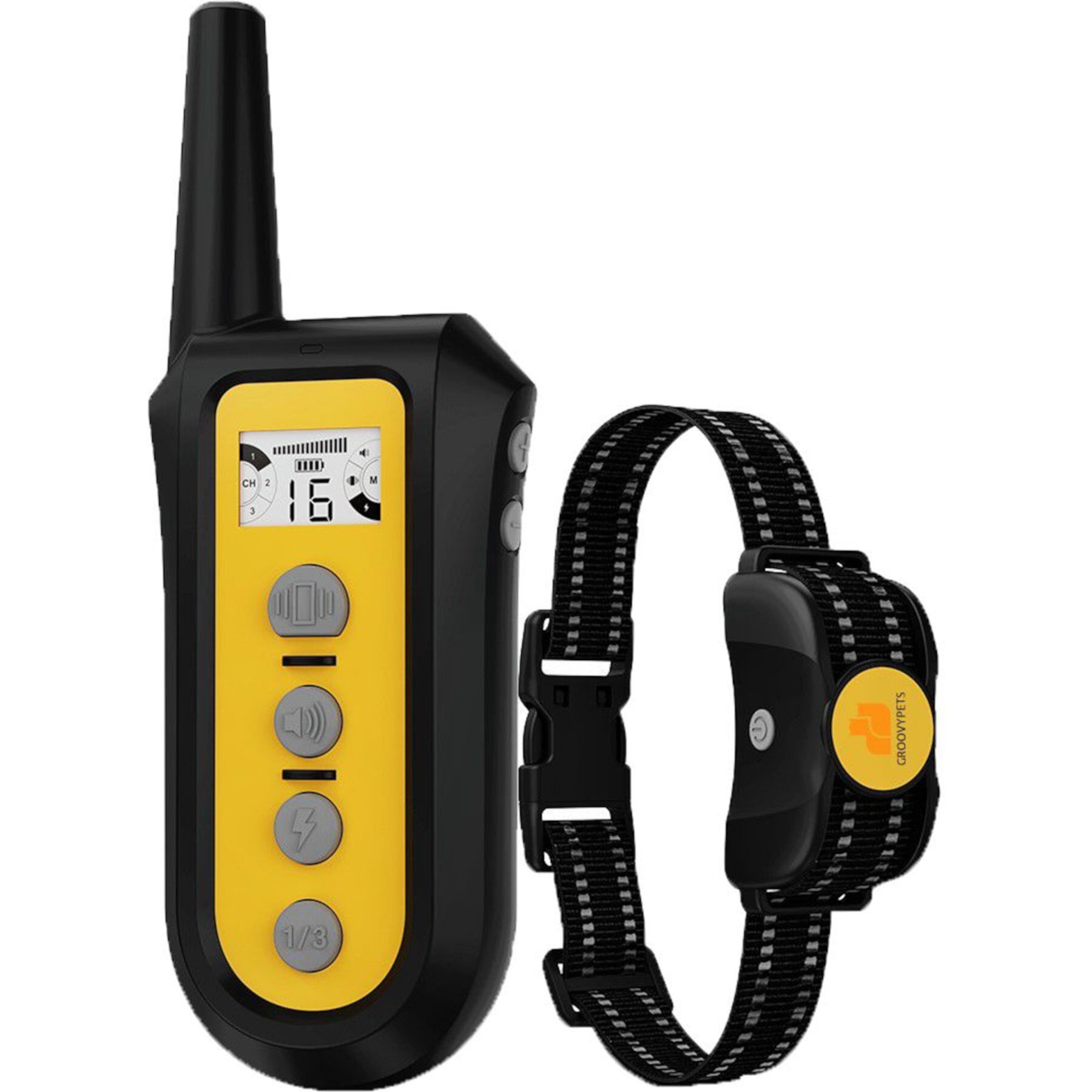 GroovyPets 650 Yard Auto Anti-bark Remote Dog Training Shock Collar, Black GroovyPets