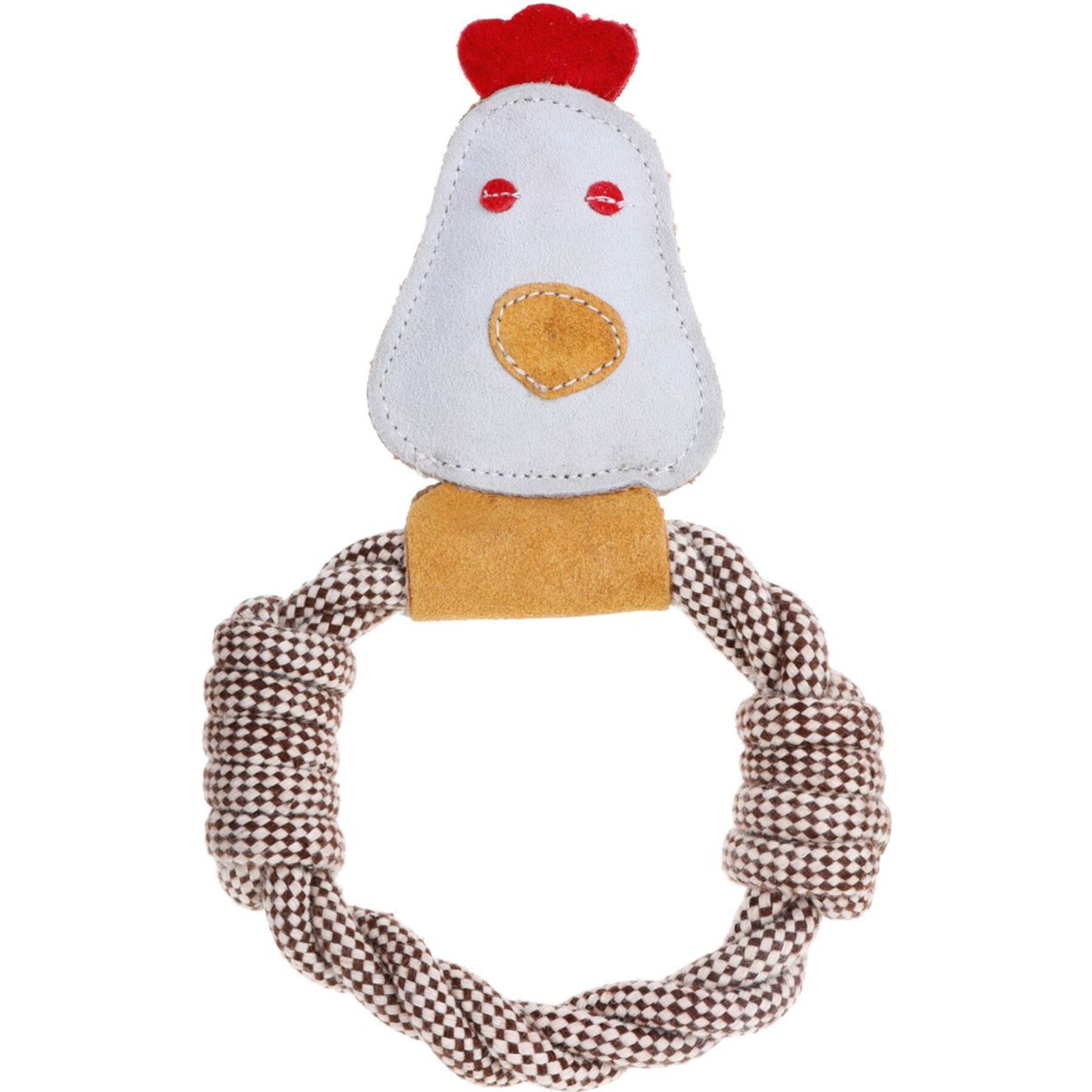 DOOG Country Tails Chicken Rope Ring Dog Chew Toy, White DOOG