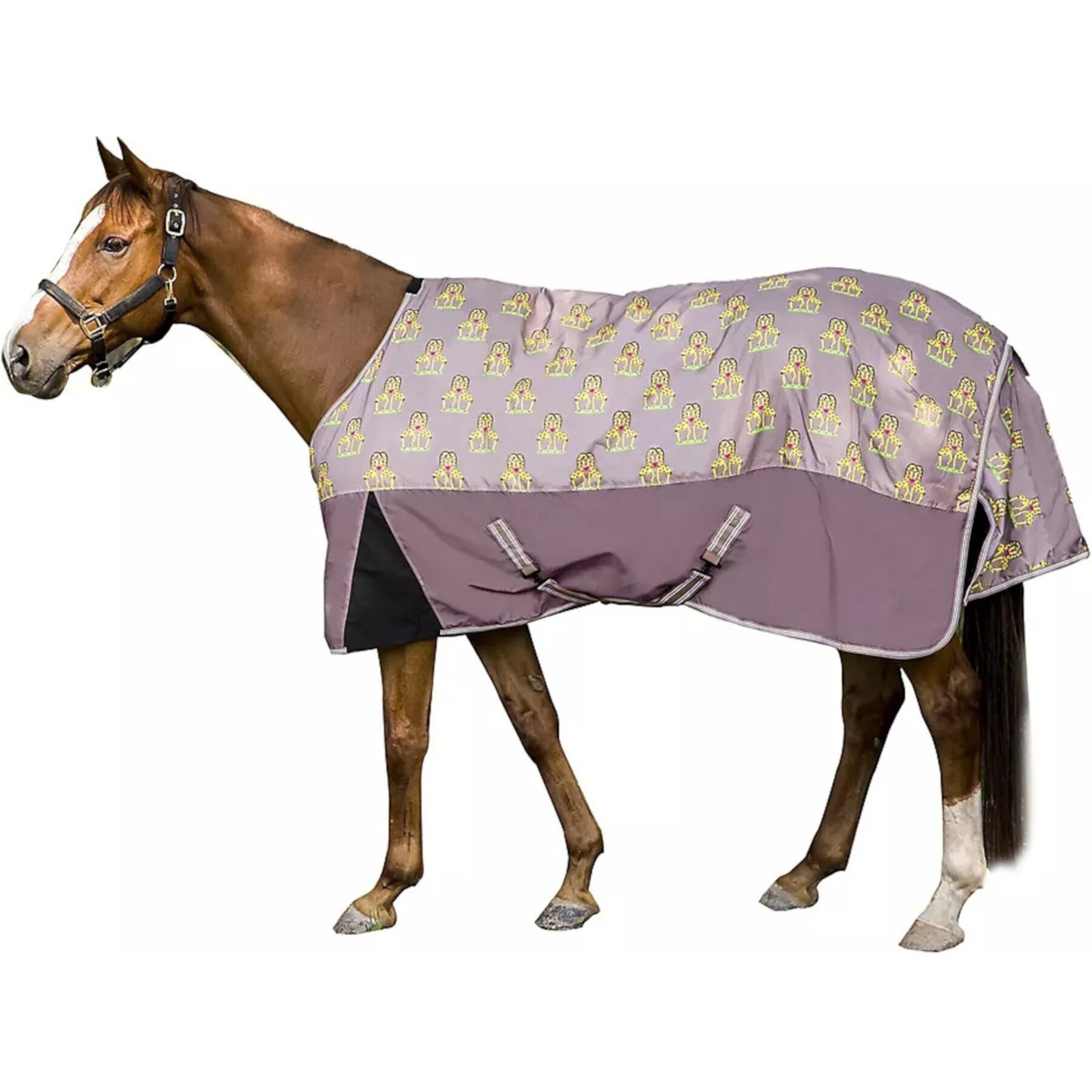 TuffRider Bonum 1200D Medium Weight Standard Neck Giraffe Print Horse Turnout Blanket TuffRider