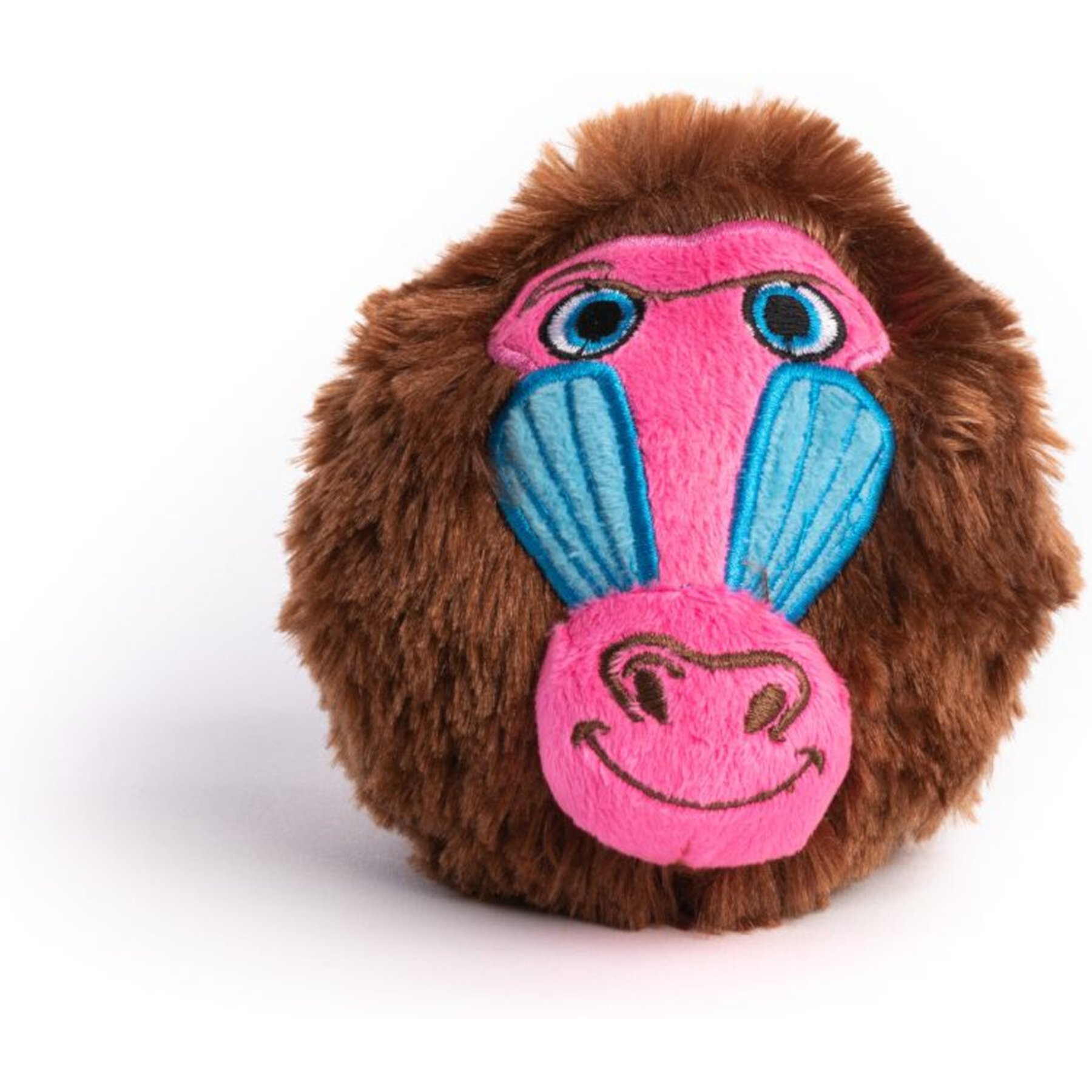 fabdog Baboon Faball Squeaky Stuffing-Free Dog Toy, Brown fabdog