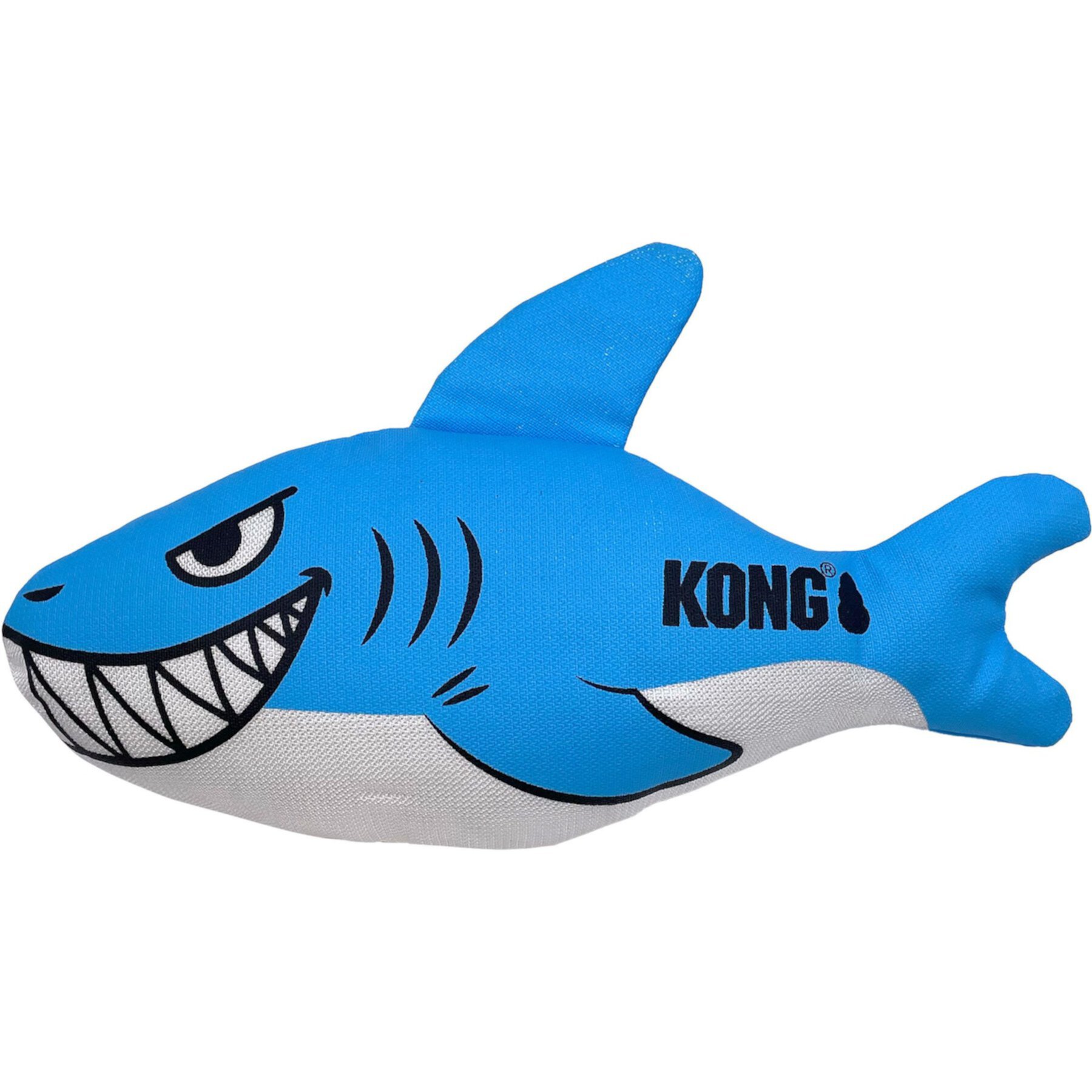 KONG Maxx Shark Tough Squeaky Dog Plush Toy, Blue, Medium Kong