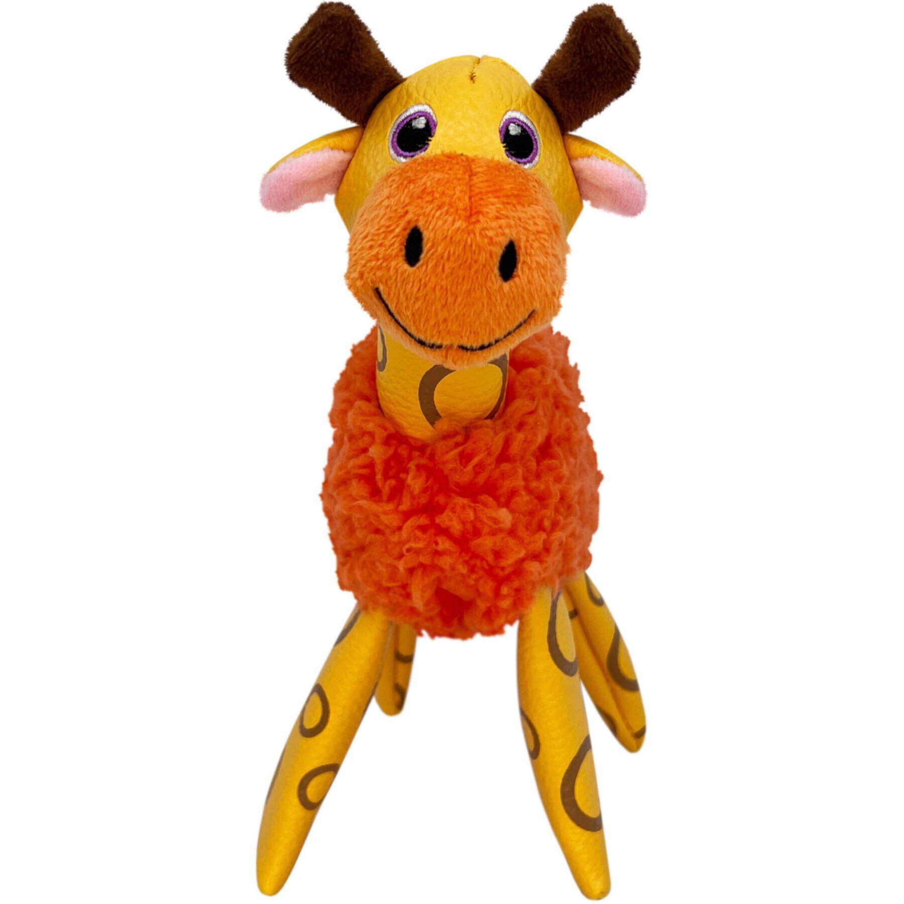 KONG Floofs Shakers Giraffe Squeaky Dog Plush Toy, Yellow Kong