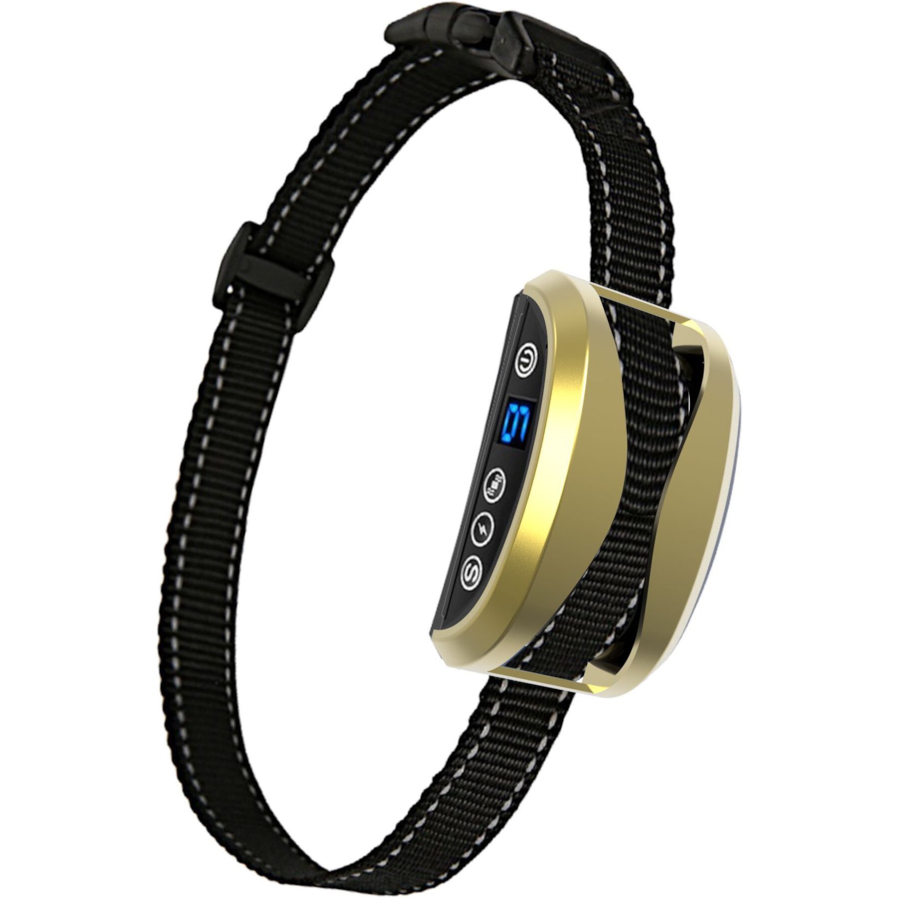 Petdiary 165-G Static Rechargeable Dog Bark Control Collar, Gold, Small Petdiary