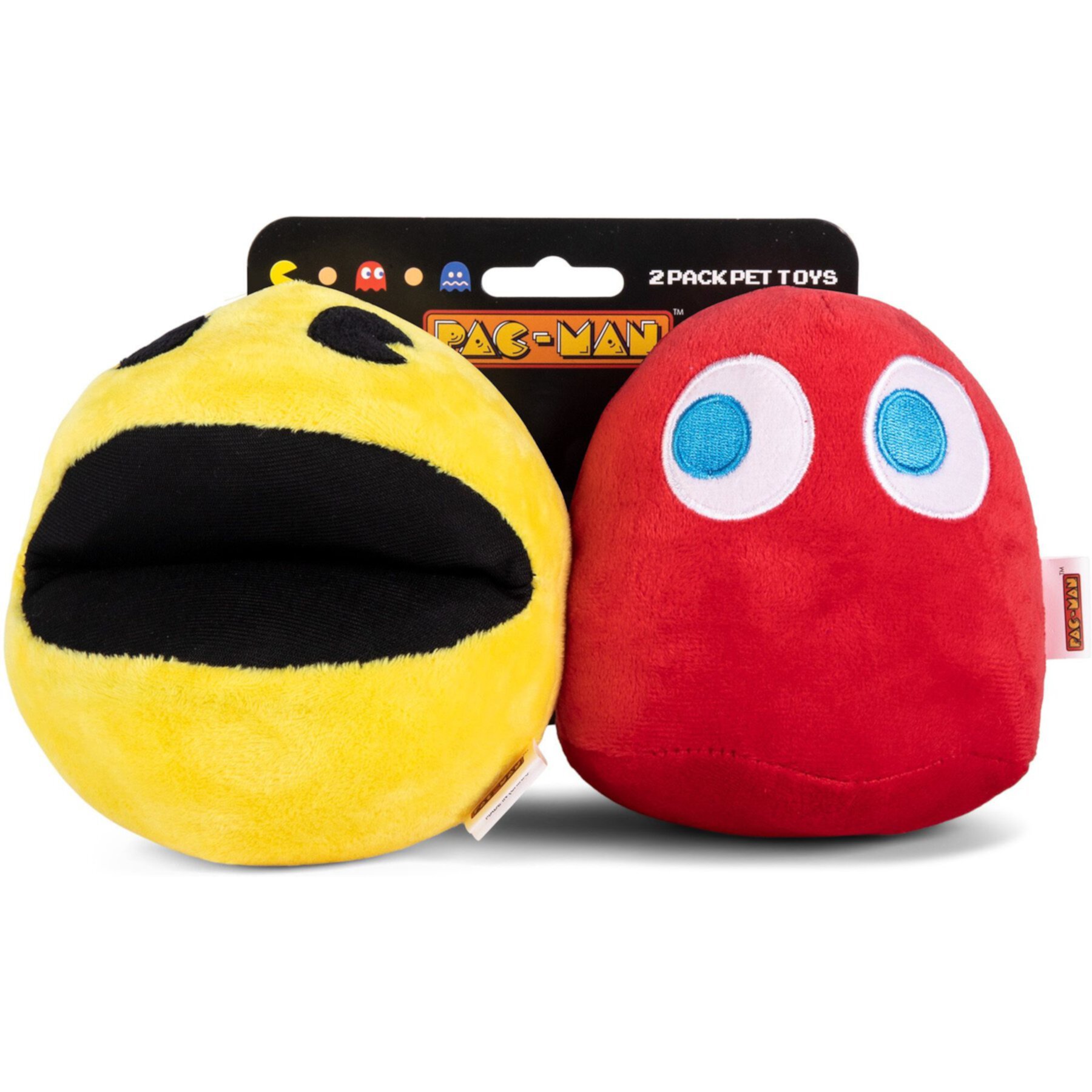 Fetch For Pets Pac-Man Pac-Man & Blinky Plush Squeaky Dog Toy, Small, 2 count fetch FOR PETS