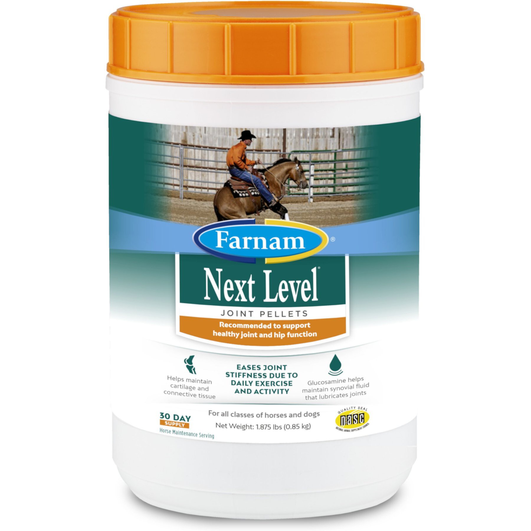 Farnam Next Level Joint Pellets Dog & Horse Supplement, 1.875-lb jar Farnam