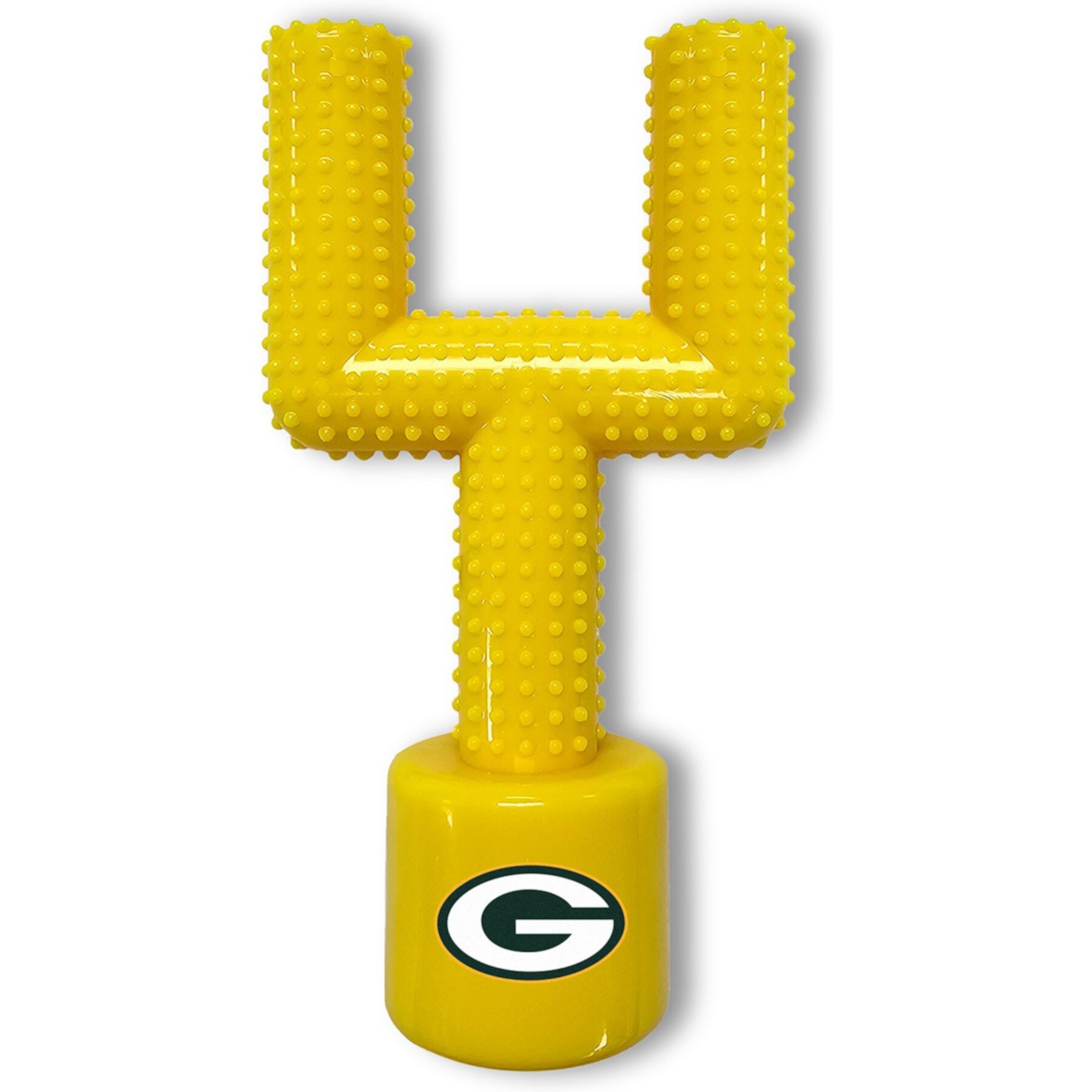 Pets First Green Bay Packers Hard Nylon Goal Post Dog Chew Toy, Yellow Pets First