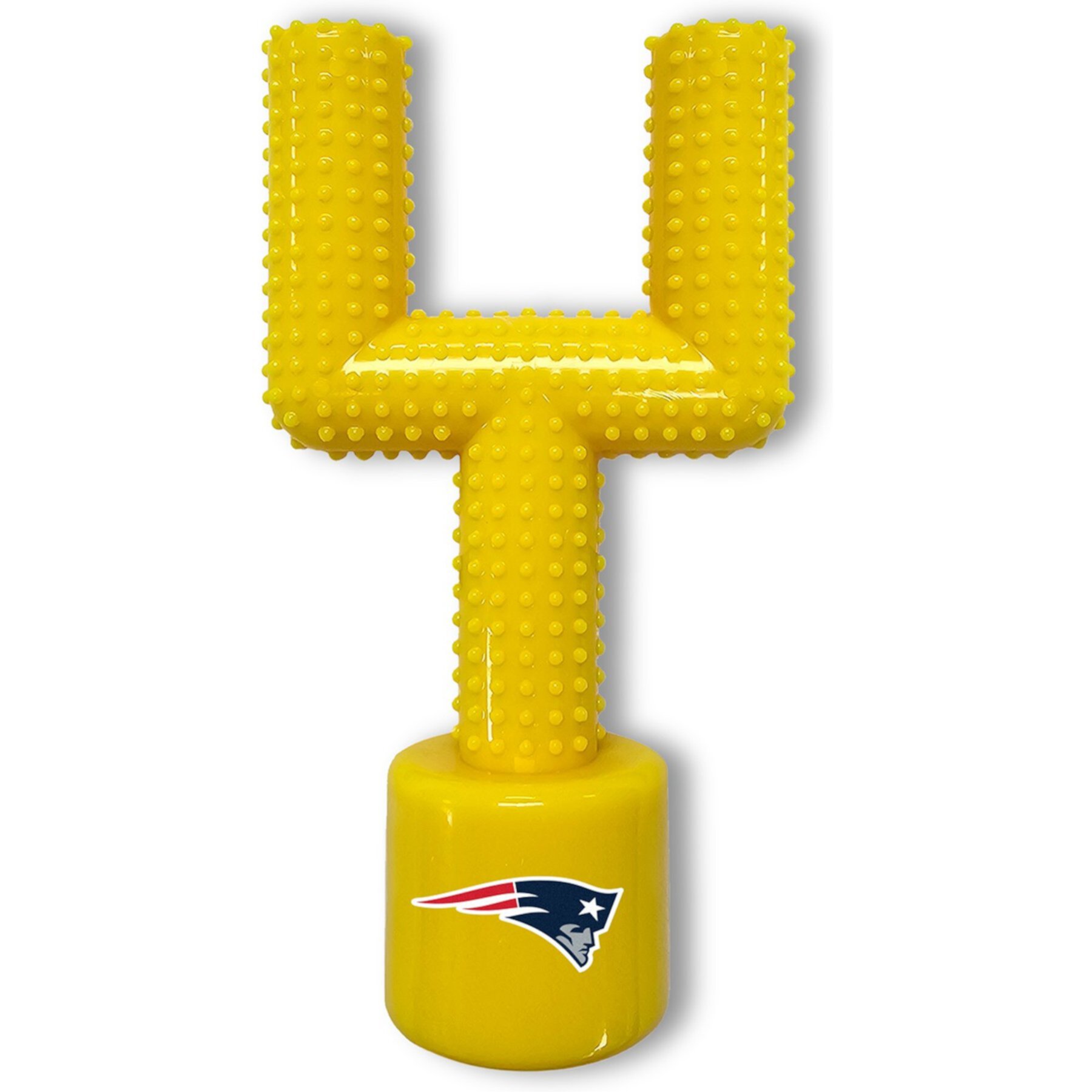 Pets First New England Patriots Hard Nylon Goal Post Dog Chew Toy, Yellow Pets First