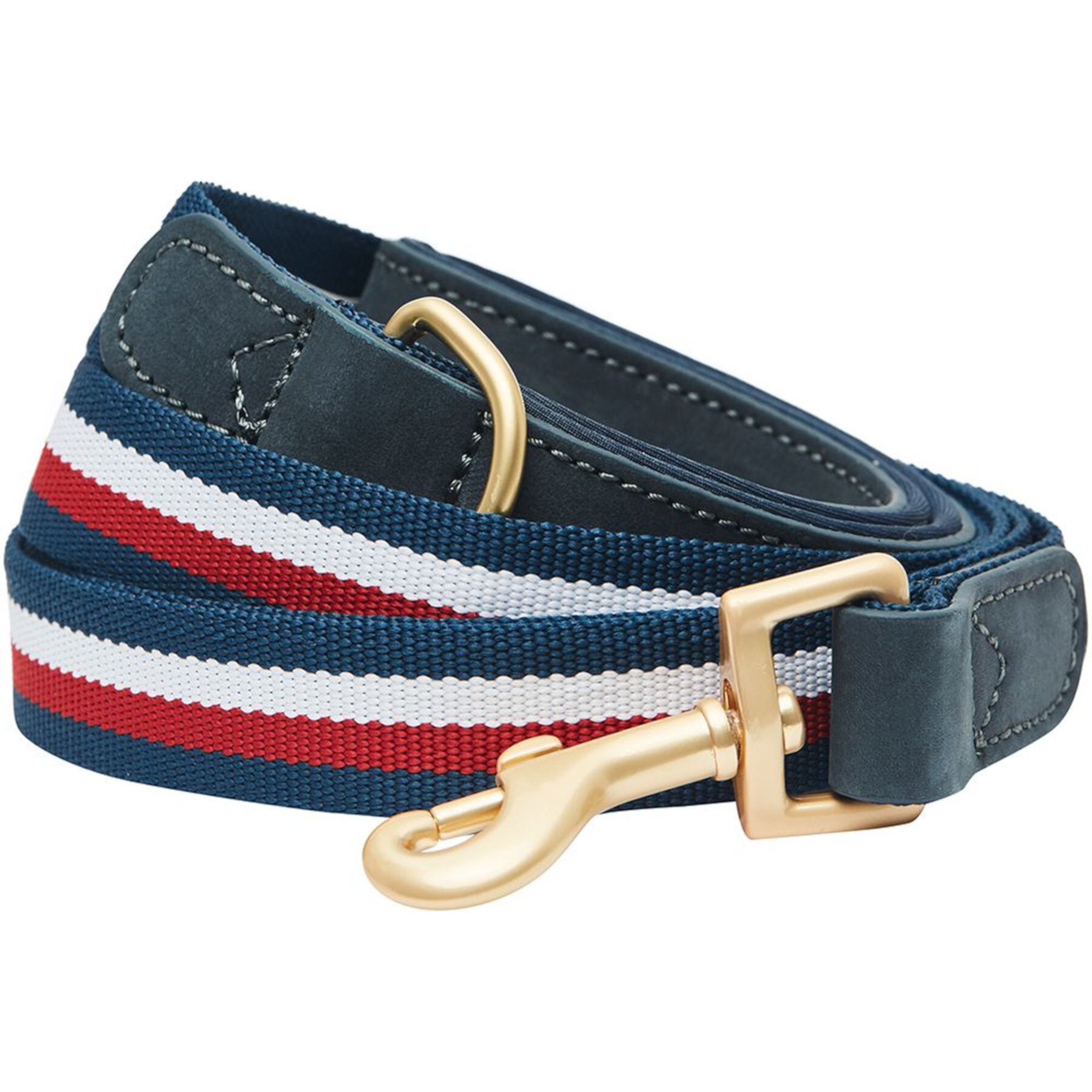 Dogs & Cats & Co. Tricolor Striped Suede Leather & Polyester Dog Leash Dogs & Cats & Co.