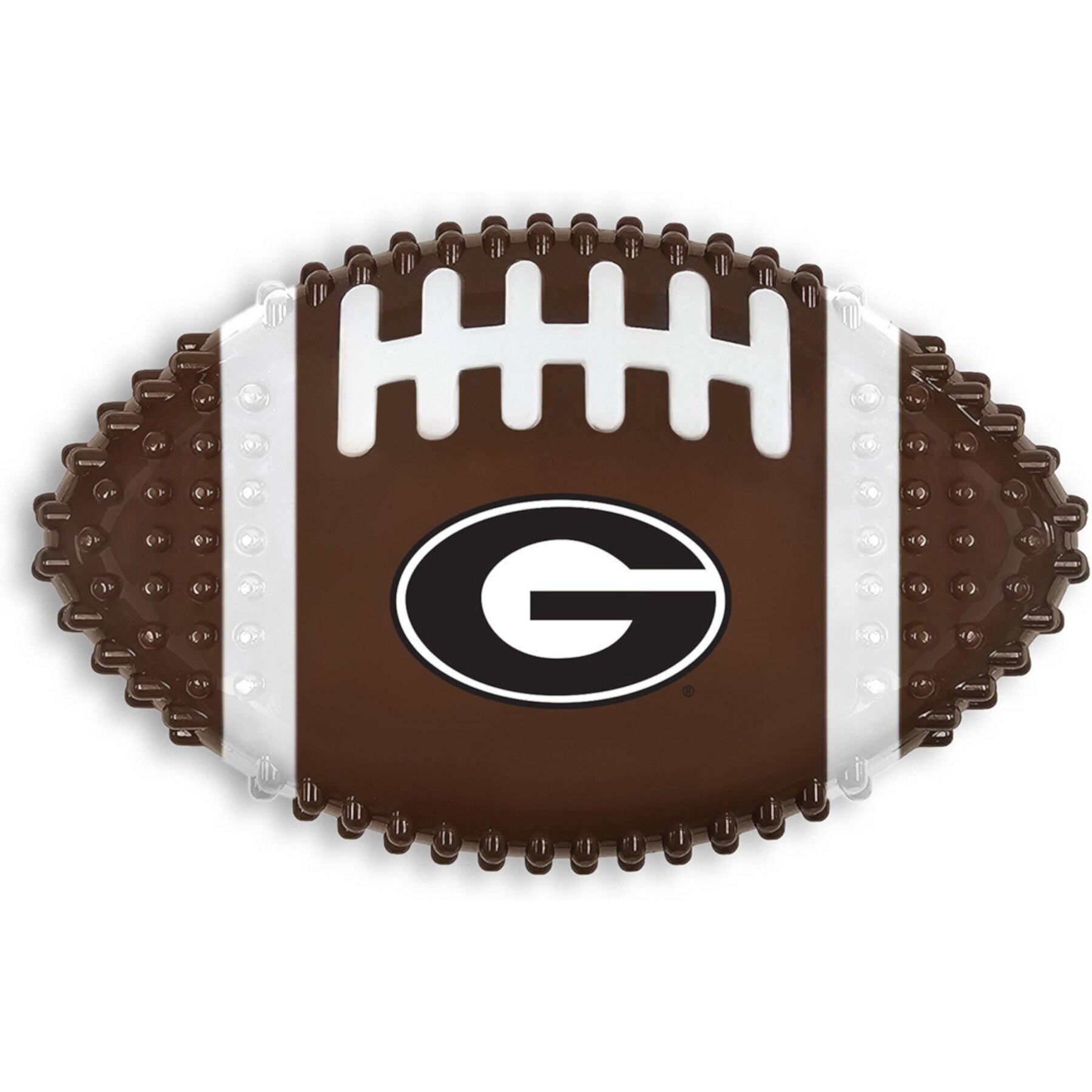 Pets First Georgia Hard Nylon Football Dog Chew Toy, Brown Pets First