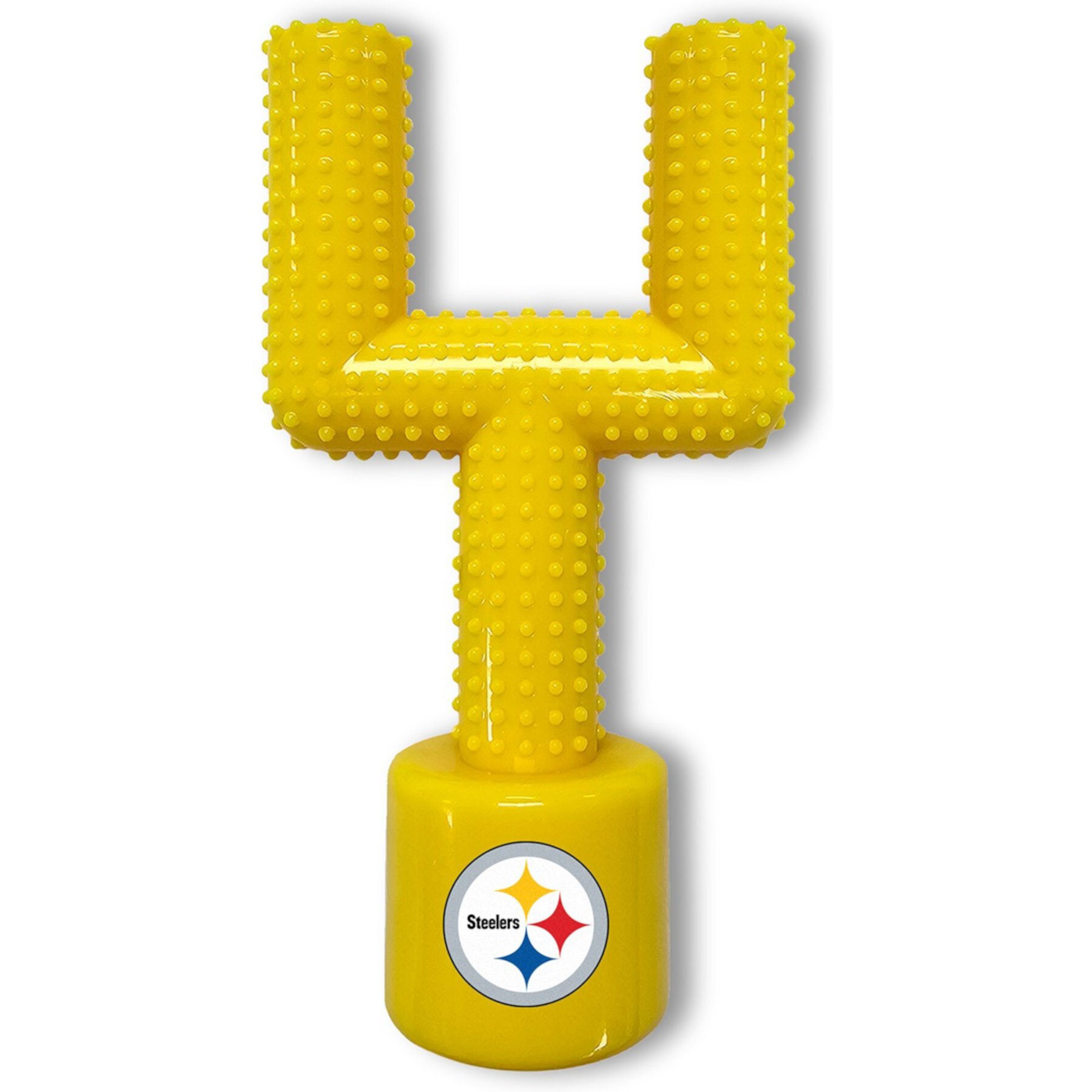 Pets First Pittsburgh Steelers Hard Nylon Goal Post Dog Chew Toy, Yellow Pets First