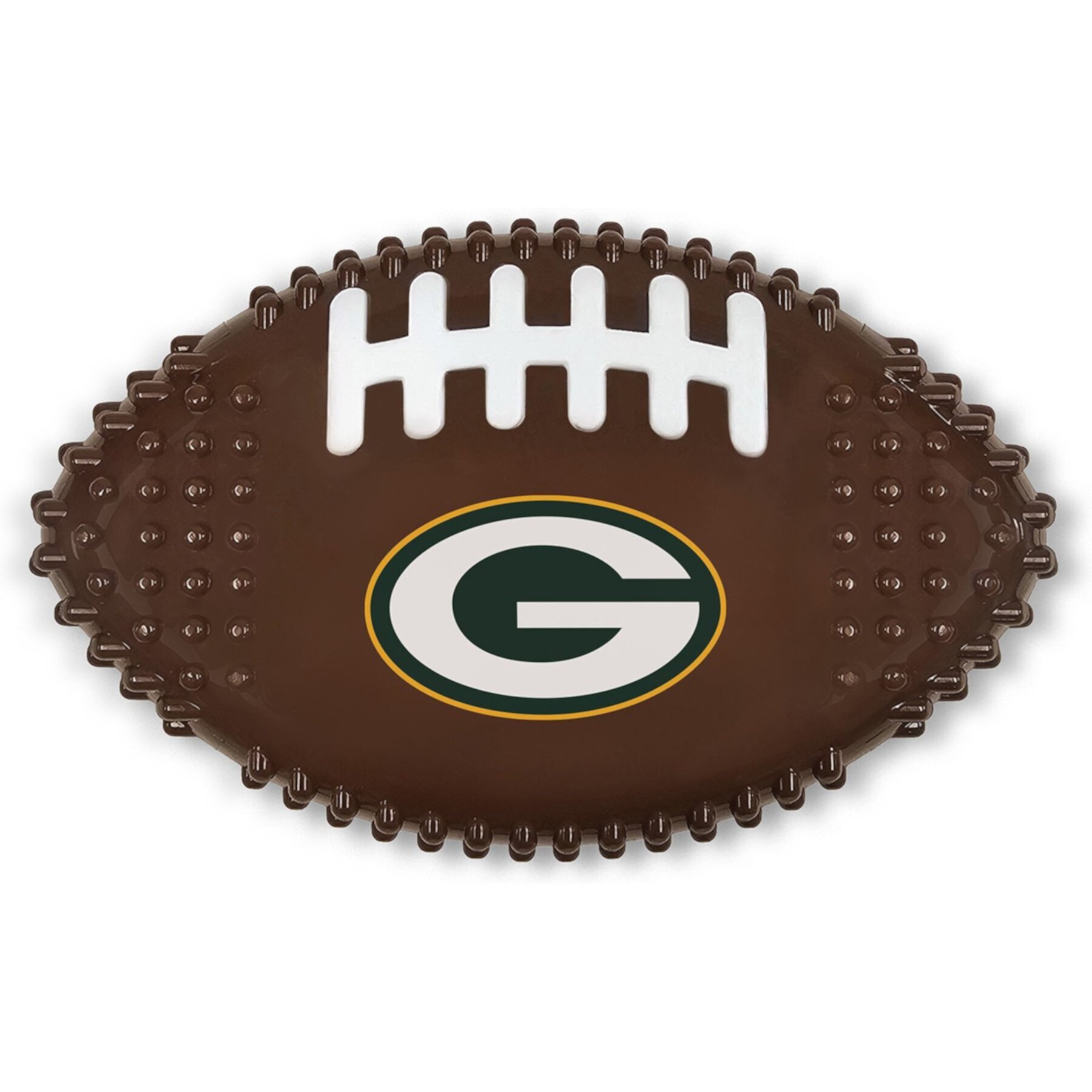 Pets First Green Bay Packers Hard Nylon Football Dog Chew Toy, Brown Pets First