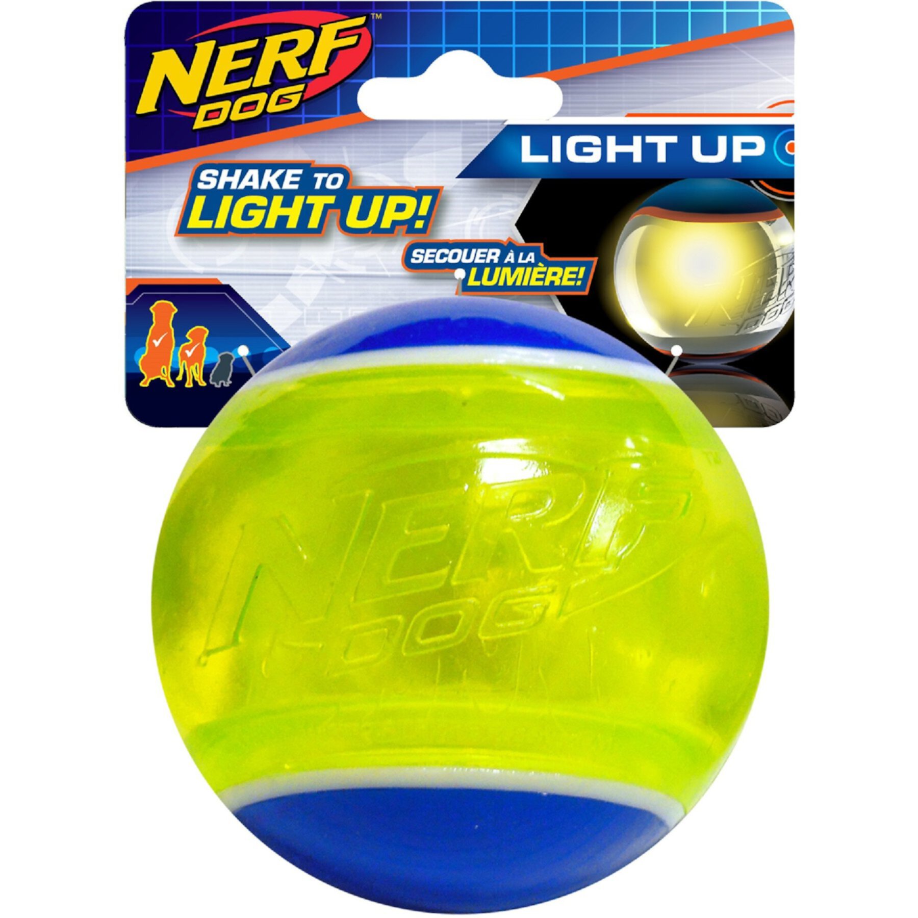 Nerf Dog Light Up LED Blaze Tennis Ball Dog Toy, 3.25-in Nerf Dog