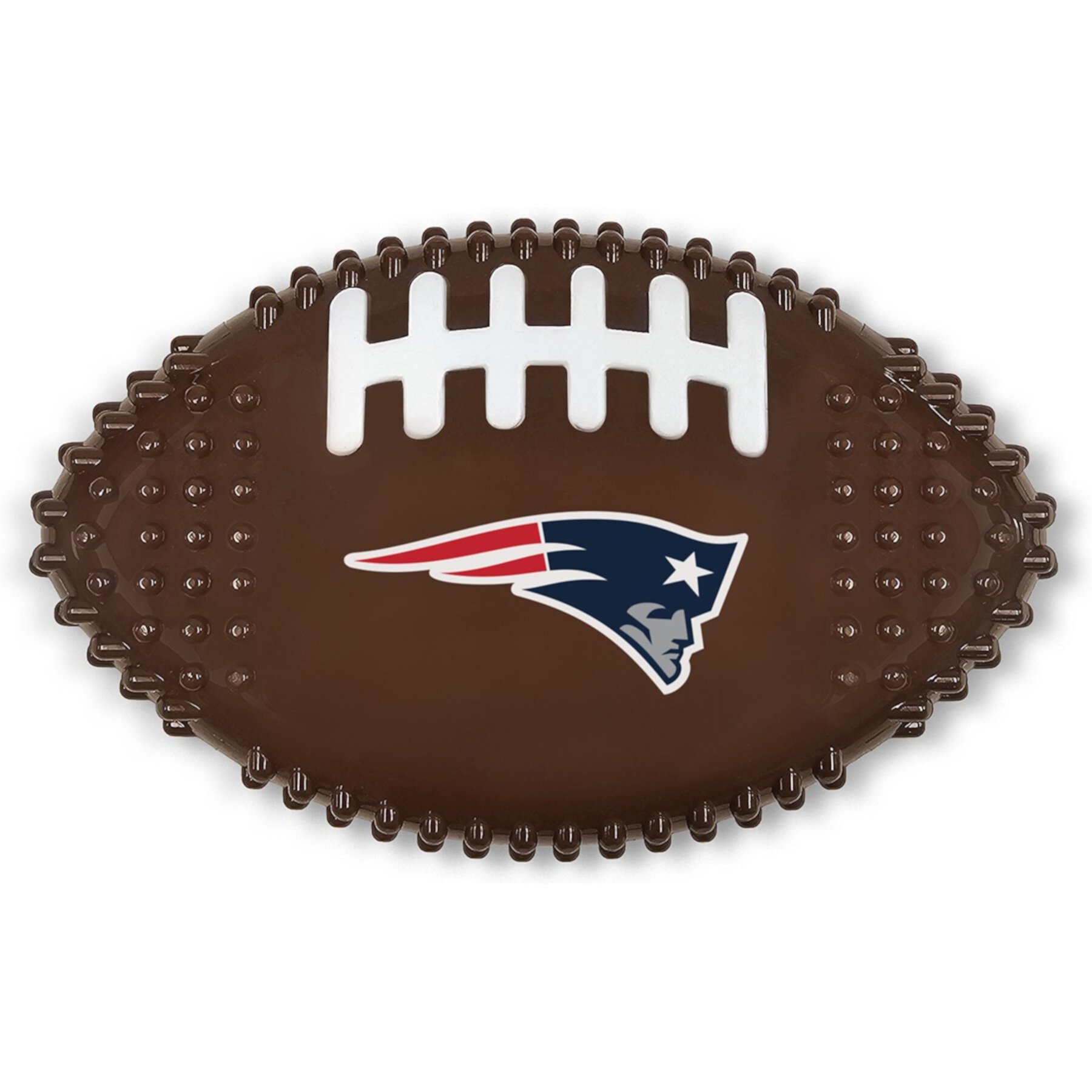 Pets First New England Patriots Hard Nylon Football Dog Chew Toy, Brown Pets First