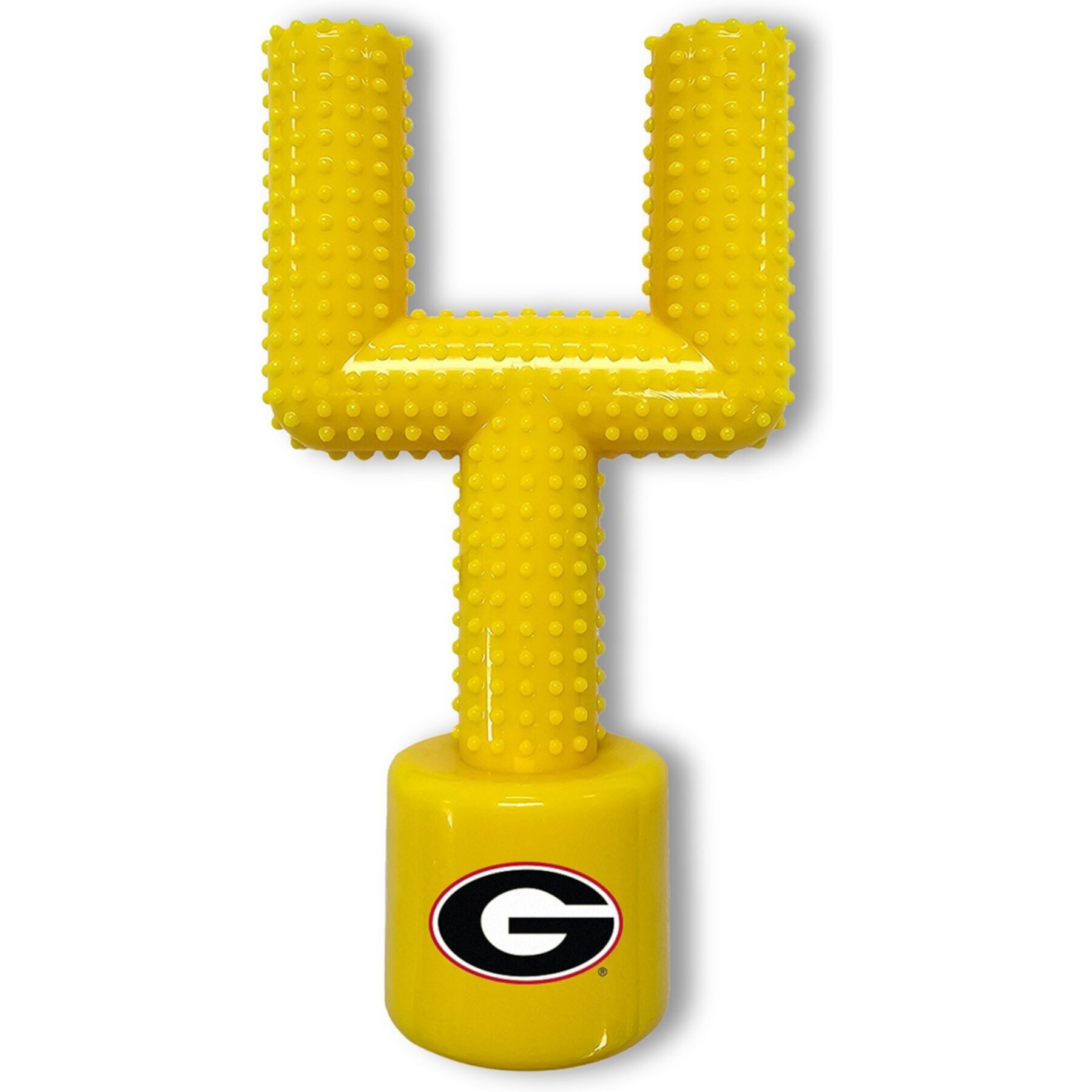 Pets First Georgia Hard Nylon Goal Post Dog Chew Toy, Yellow Pets First