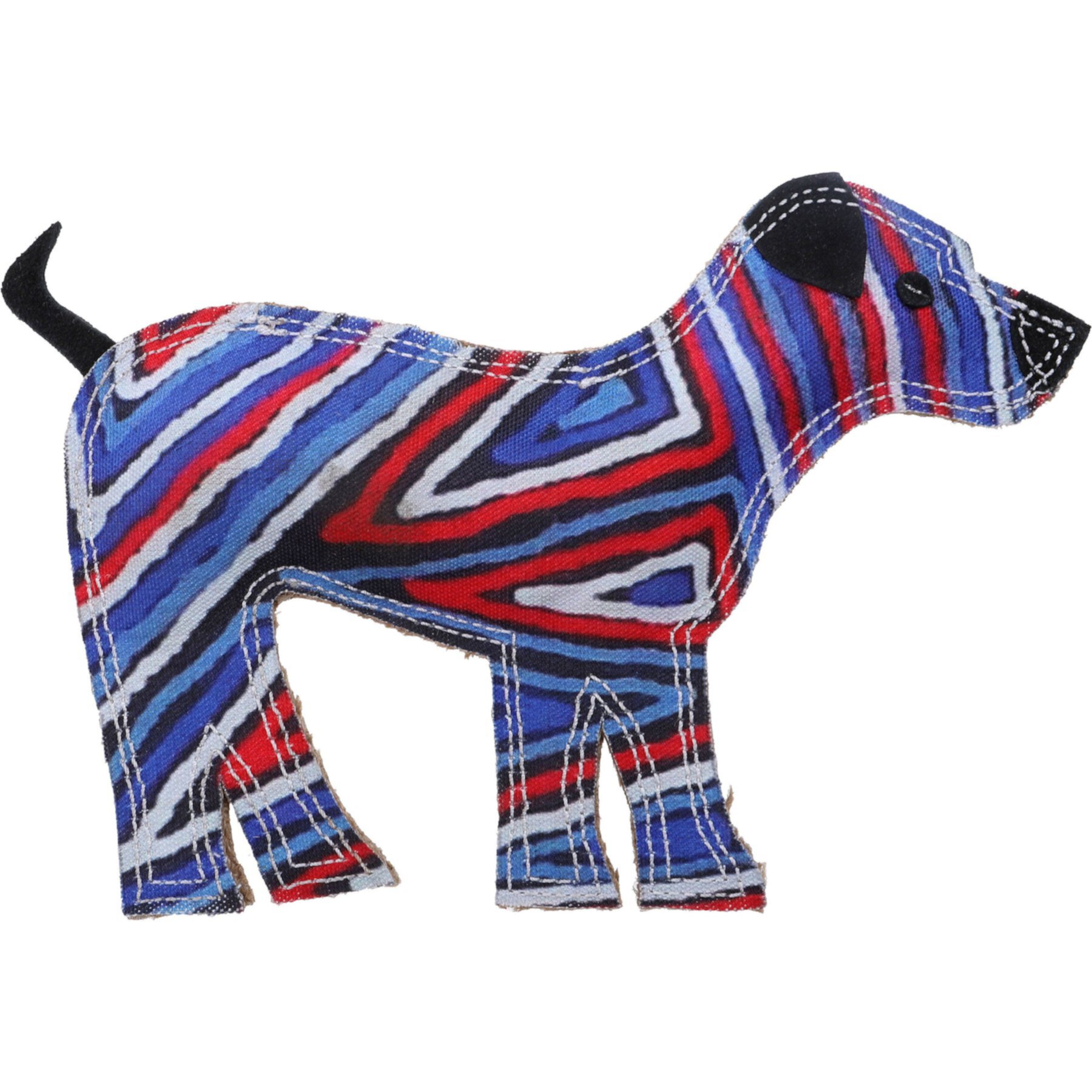 DOOG Outback Tails Desert Junior Dog Chew Toy, Red/Blue/White/Black DOOG