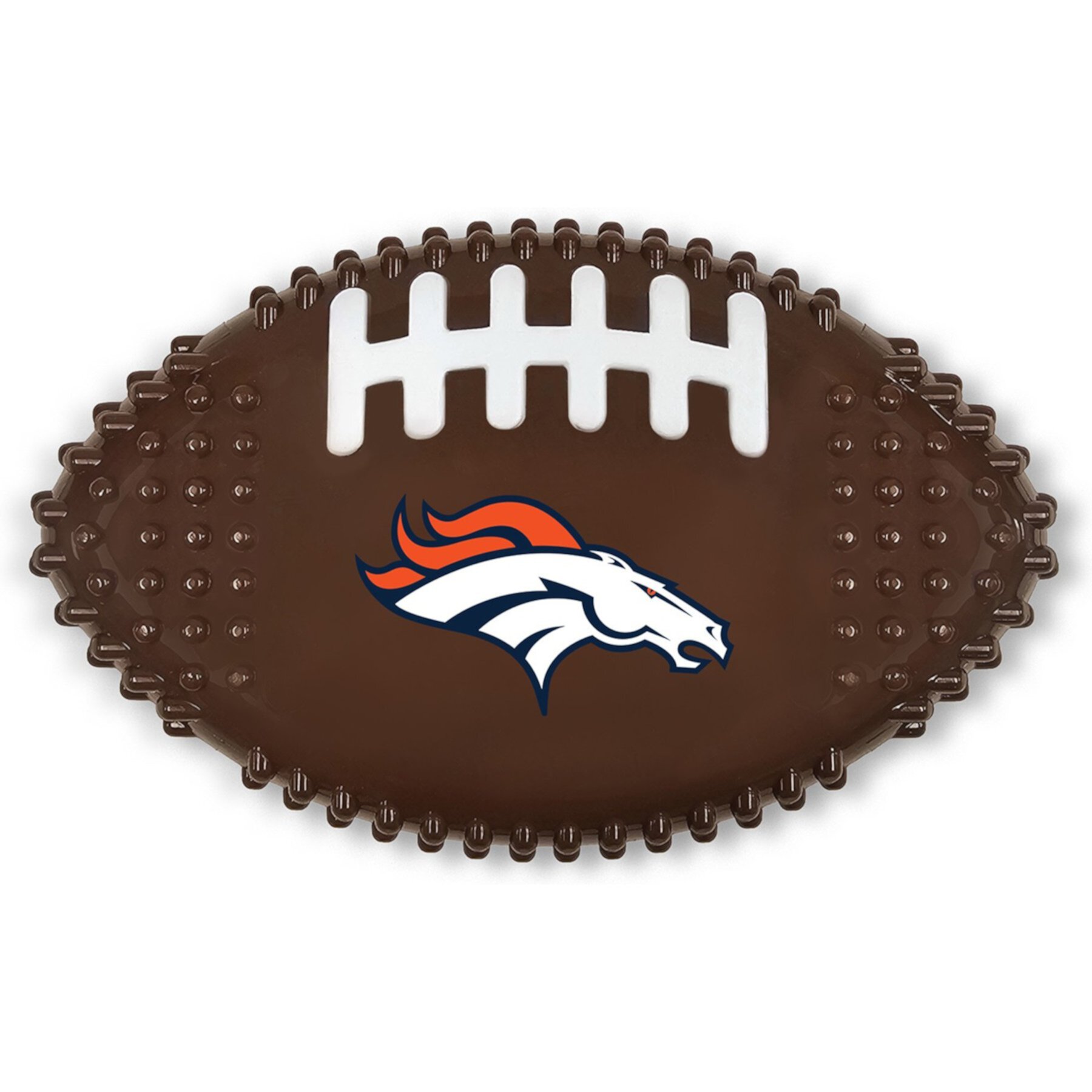 Pets First Denver Broncos Hard Nylon Football Dog Chew Toy, Brown Pets First