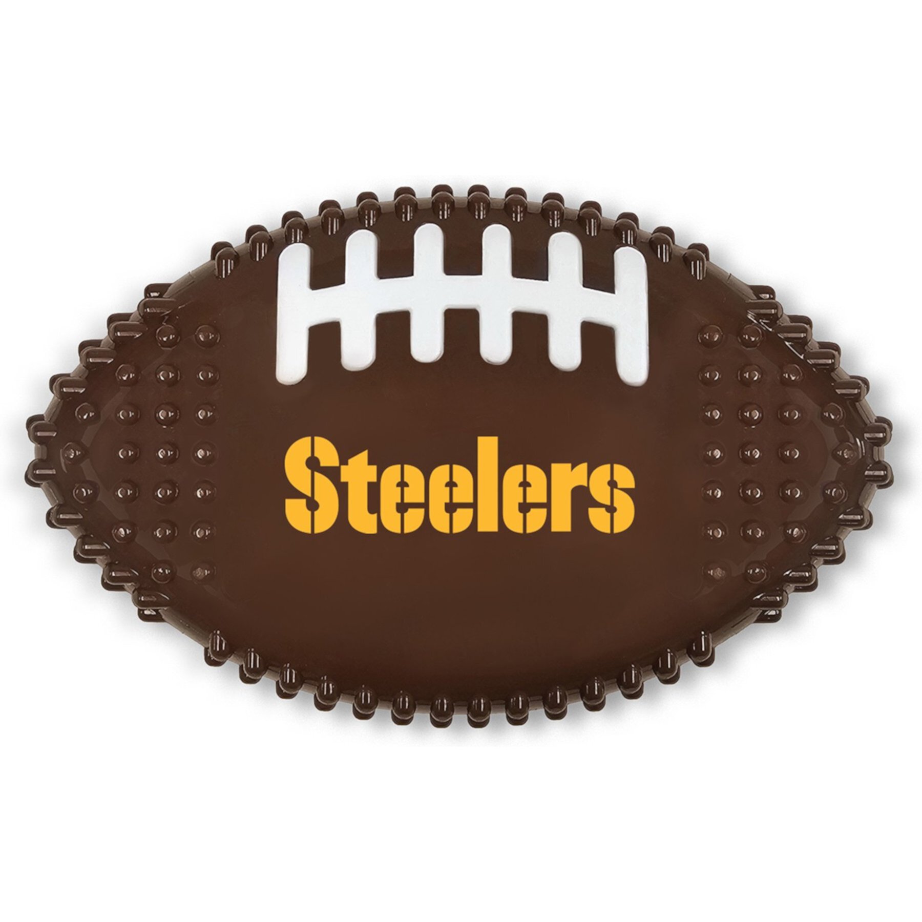 Pets First Pittsburgh Steelers Hard Nylon Football Dog Chew Toy, Brown Pets First