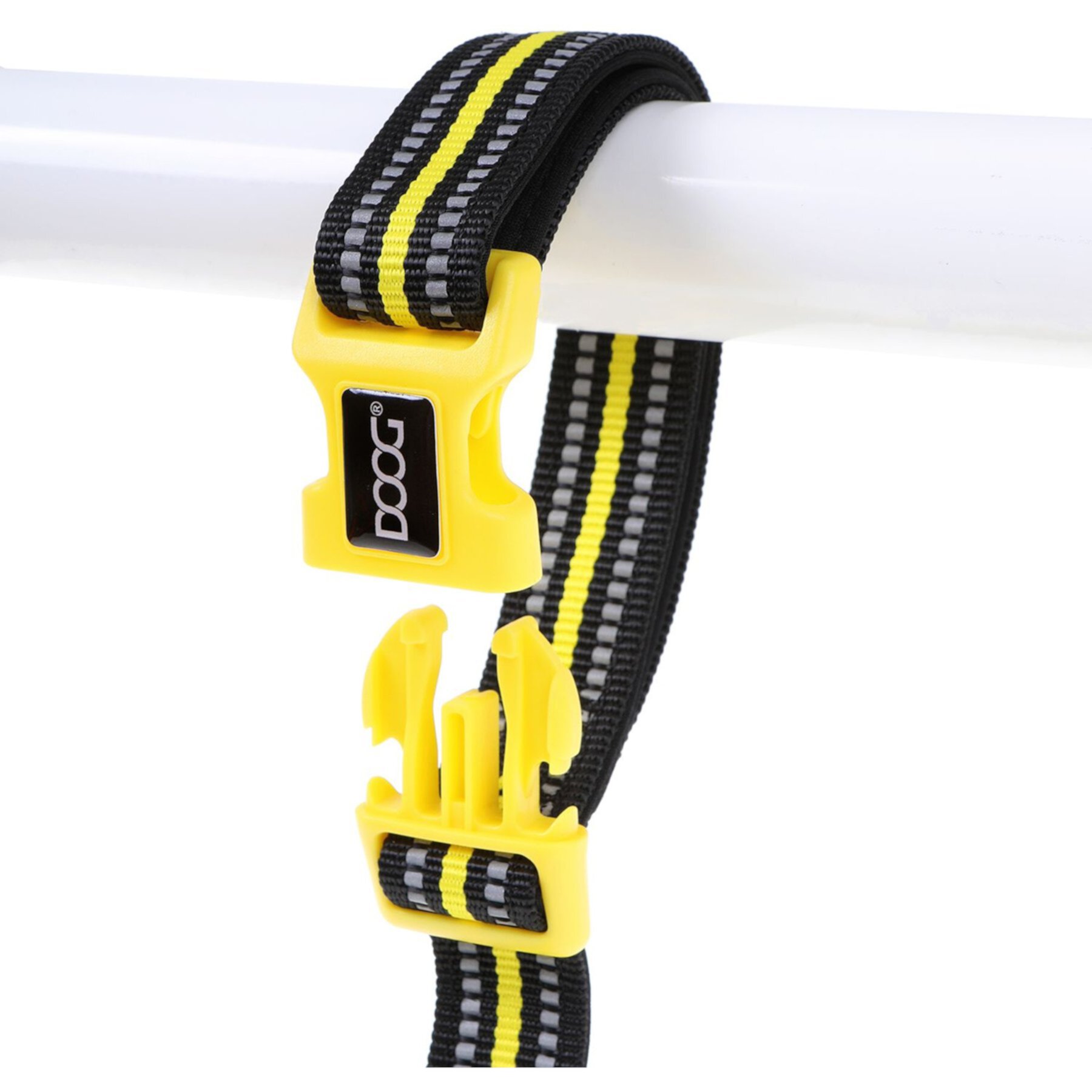 DOOG Neoprene Clip It Bolt Neon Dog Leash, Black/Yellow, X-Large: 62-in long, 1-in wide DOOG