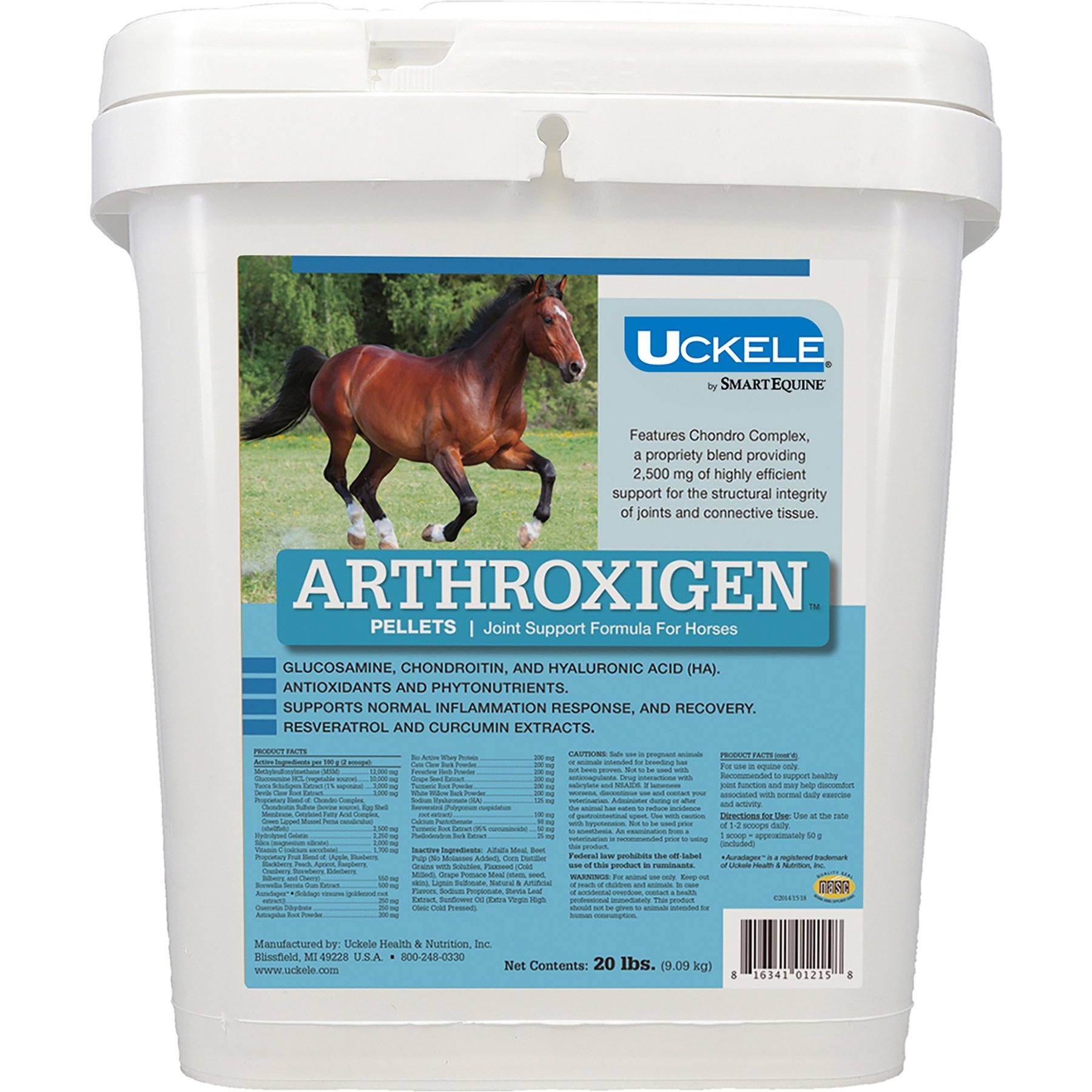 Uckele Arthroxigen Pellets Horse Supplement, 20-lb pail Uckele