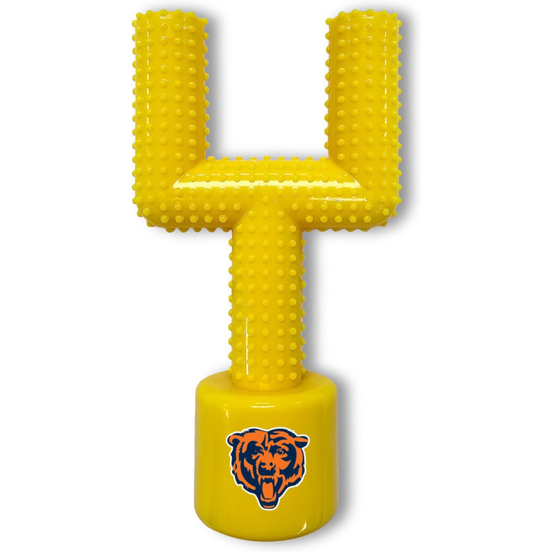 Pets First Chicago Bears Hard Nylon Goal Post Dog Chew Toy, Yellow Pets First