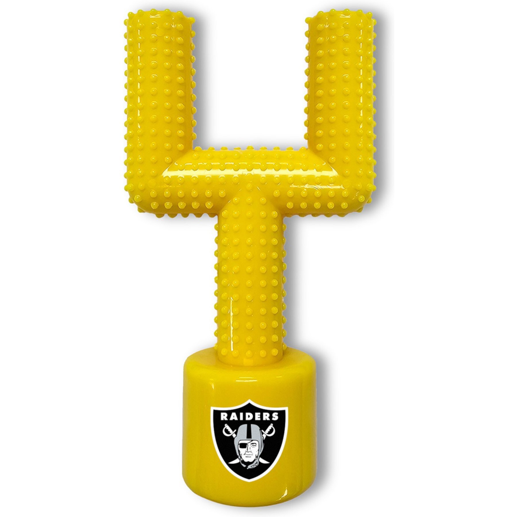 Pets First Las Vegas Raiders Hard Nylon Goal Post Dog Chew Toy, Yellow Pets First