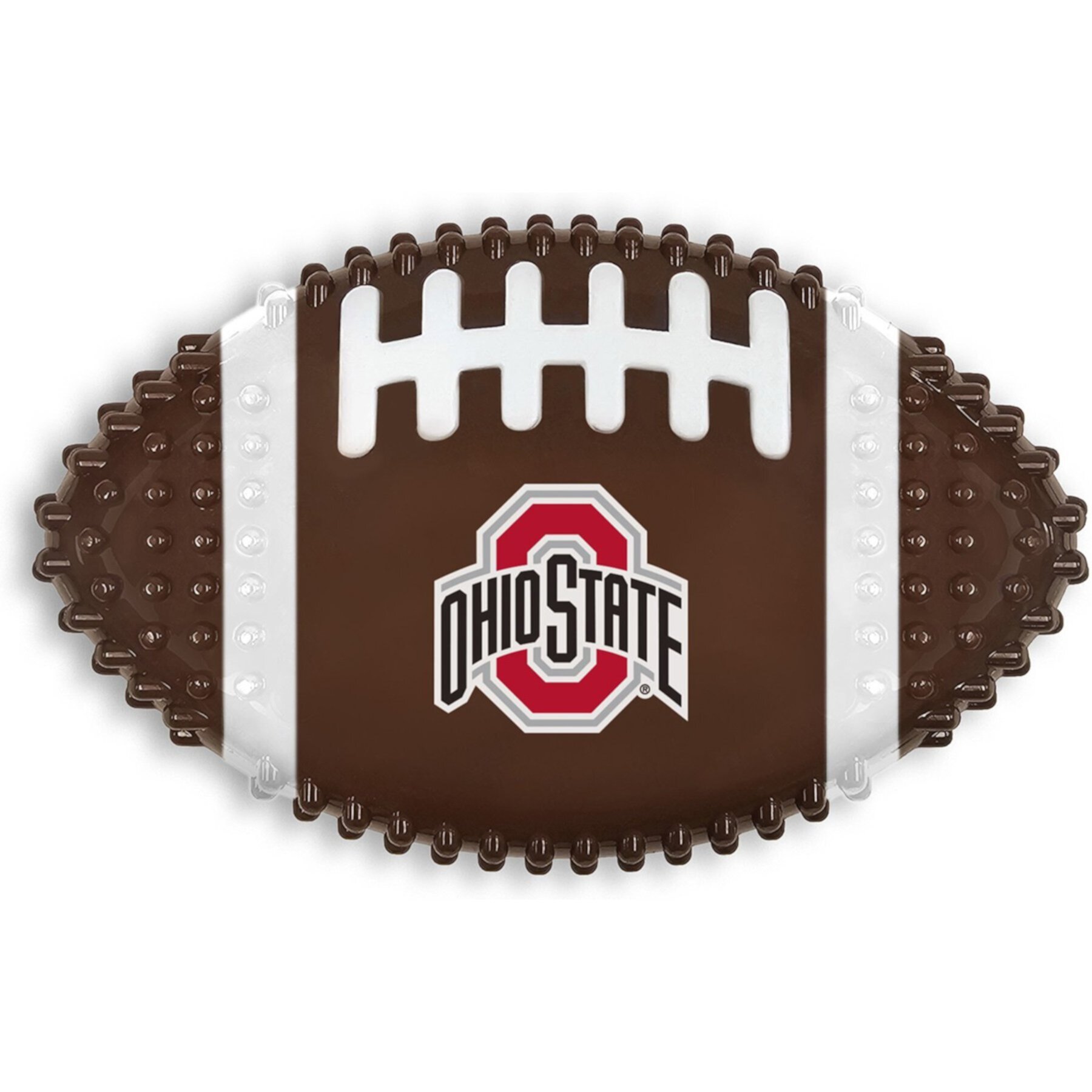 Pets First Ohio State Hard Nylon Football Dog Chew Toy, Brown Pets First