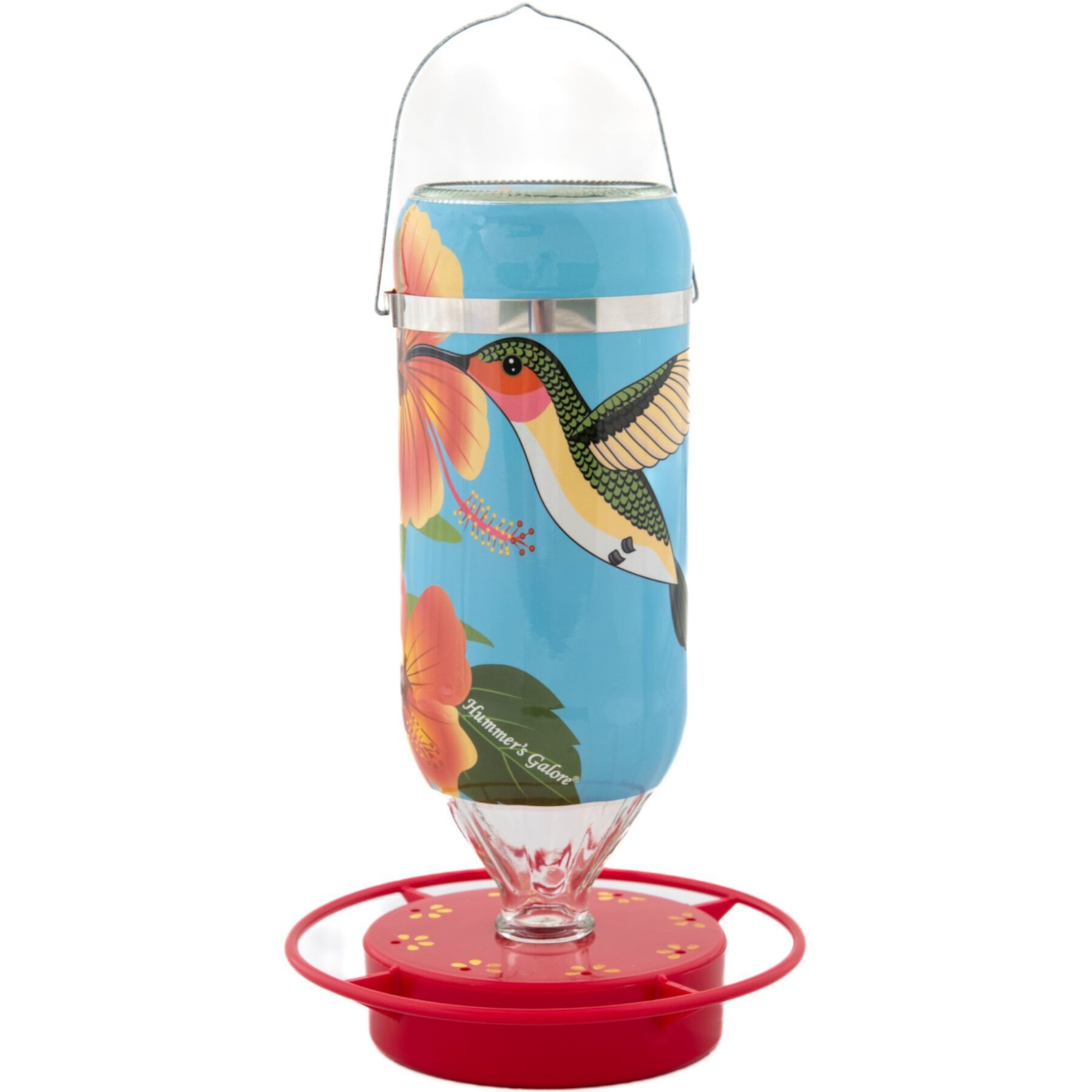 Hummer's Galore Hibiscus Design Hummingbird Feeder, Teal Hummer's Galore