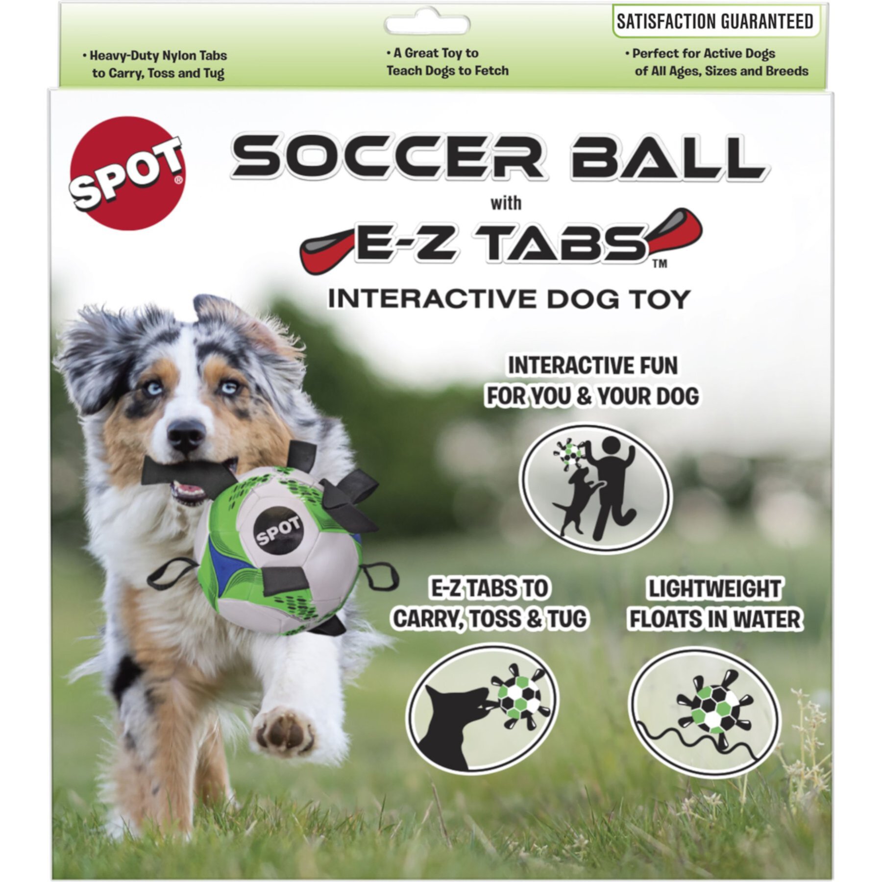 Ethical Pet Soccer Ball with EZ Tabs Outdoor Ball Dog Toy, 9-in Ethical Pet